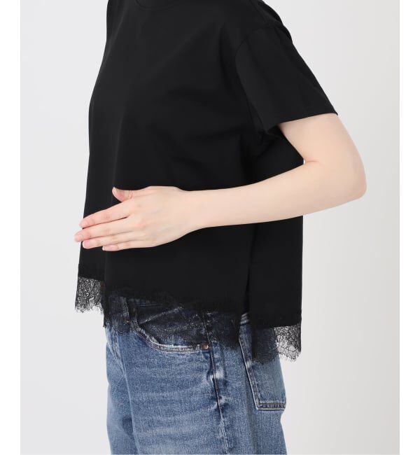 Spick and Span「《一部店舗+WEB限定予約》ヘムレース付きTシャツ」|Tシャツ・カットソー|