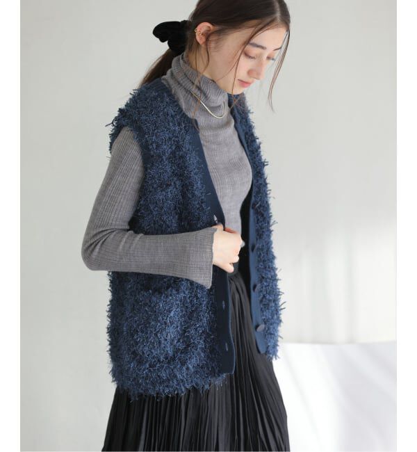  「【洗える】フェザーベスト」|ベスト・ジレ|ブルー