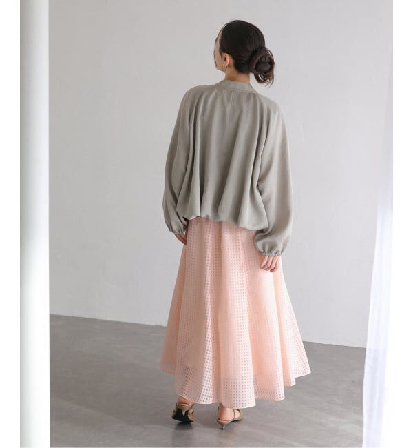  「【洗える】シアーチェックパネルスカート」|スカート|