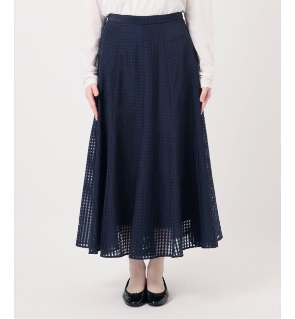  「【洗える】シアーチェックパネルスカート」|スカート|