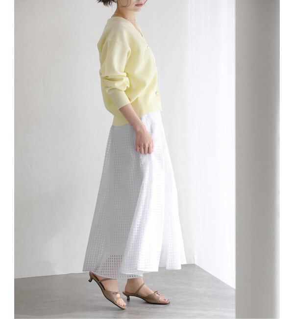  「【洗える】シアーチェックパネルスカート」|スカート|