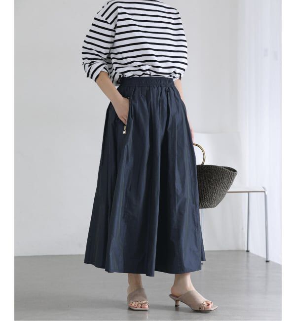  「【洗える】タフタジップポケットスカート」|スカート|