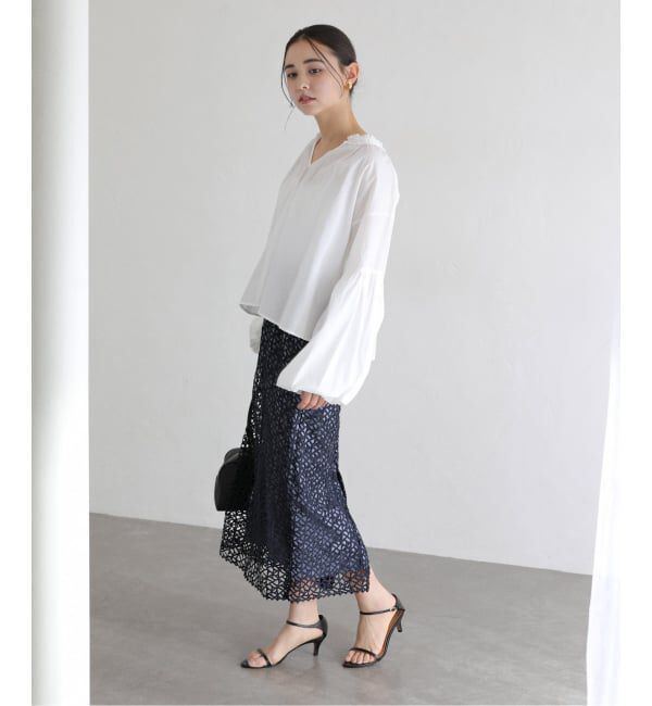  「【洗える】ラティスレーススカート」|スカート|