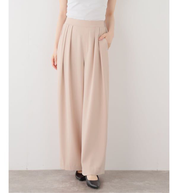  「【洗える】ツータックストレートパンツ」|スラックス|ピンク B