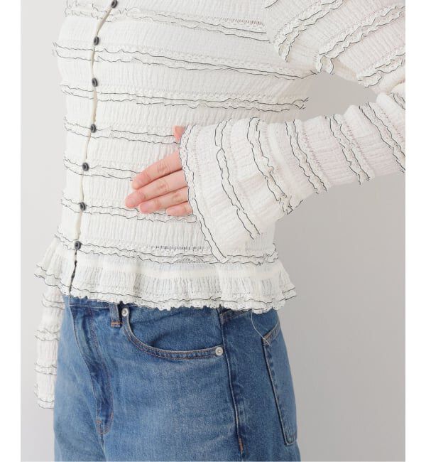  「≪追加≫【洗える】Mewl / ミュール ミニフリル2WAYカーデ」|カーディガン|