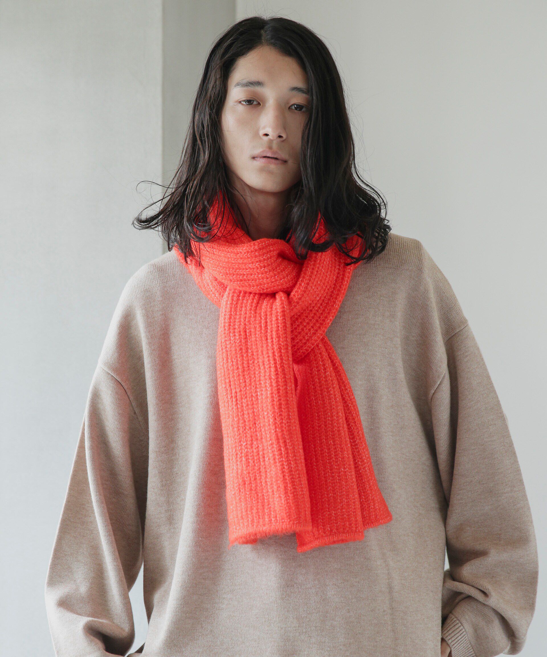 nano･universe「WEB限定 モヘヤライクワイドストール」|マフラー|