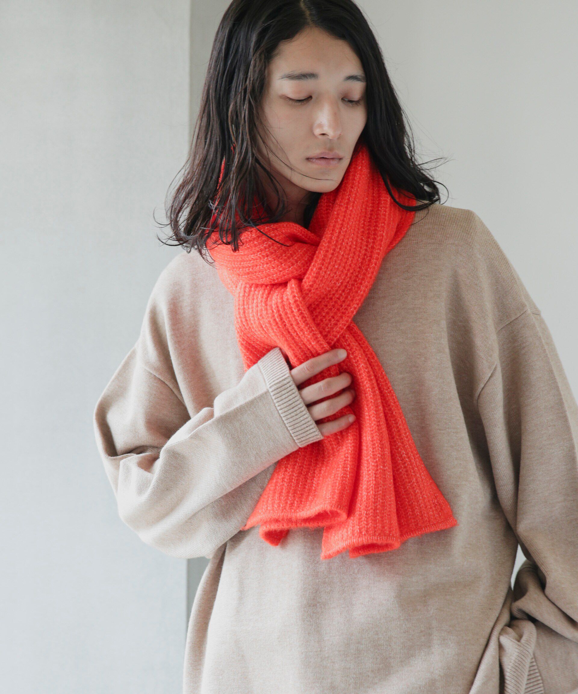 nano･universe「WEB限定 モヘヤライクワイドストール」|マフラー|