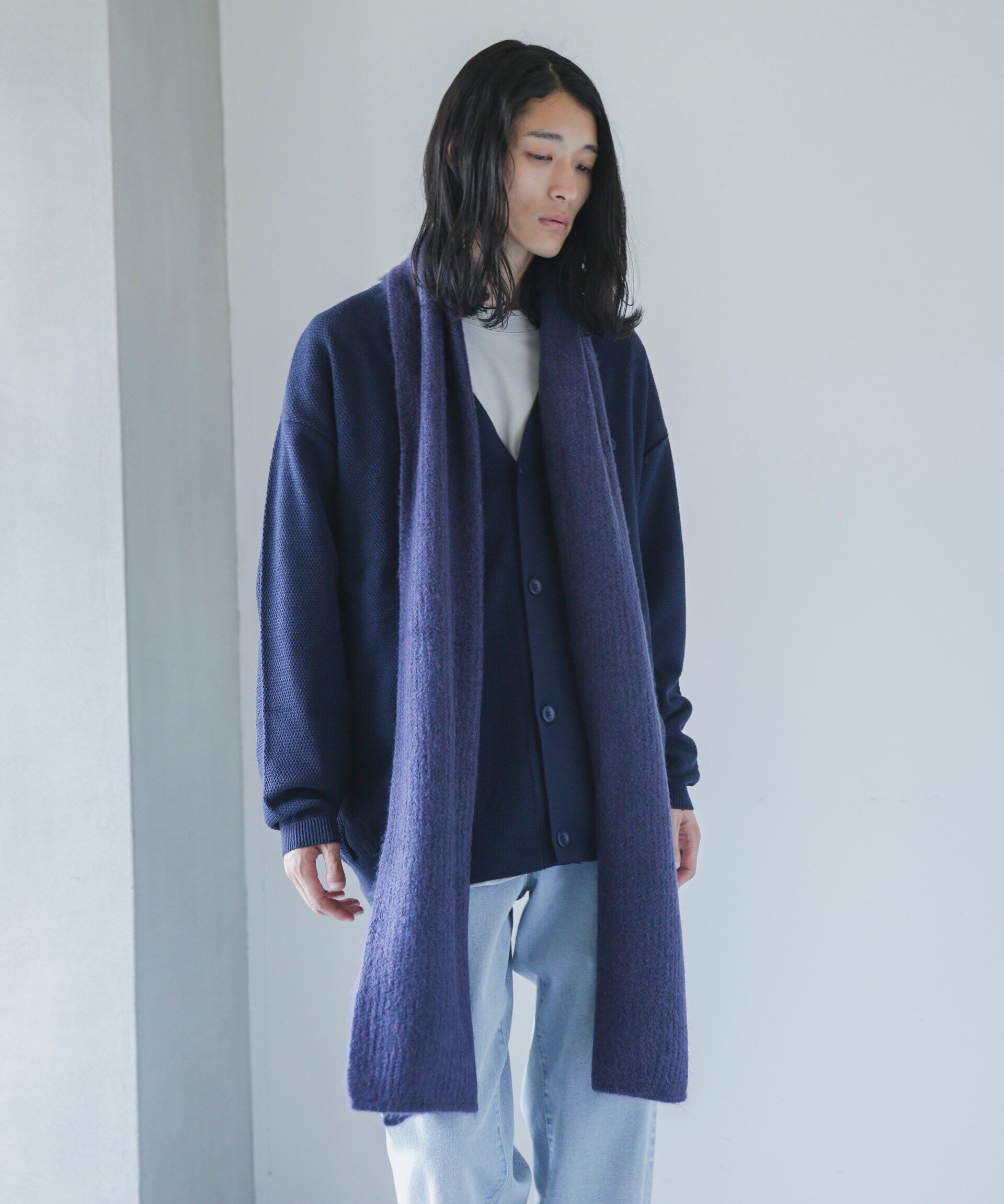 nano･universe「WEB限定 モヘヤライクワイドストール」|マフラー|