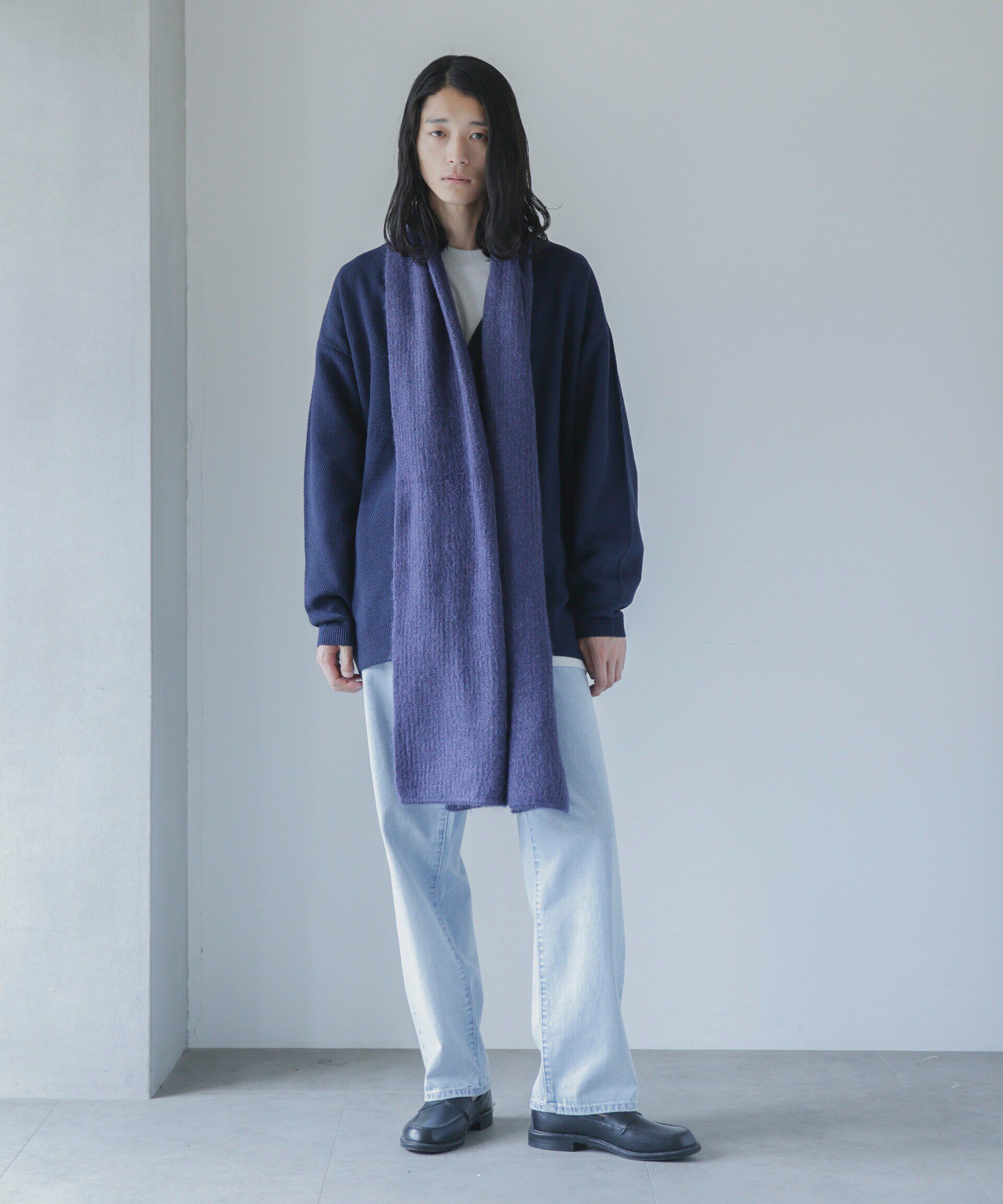 nano･universe「WEB限定 モヘヤライクワイドストール」|マフラー|