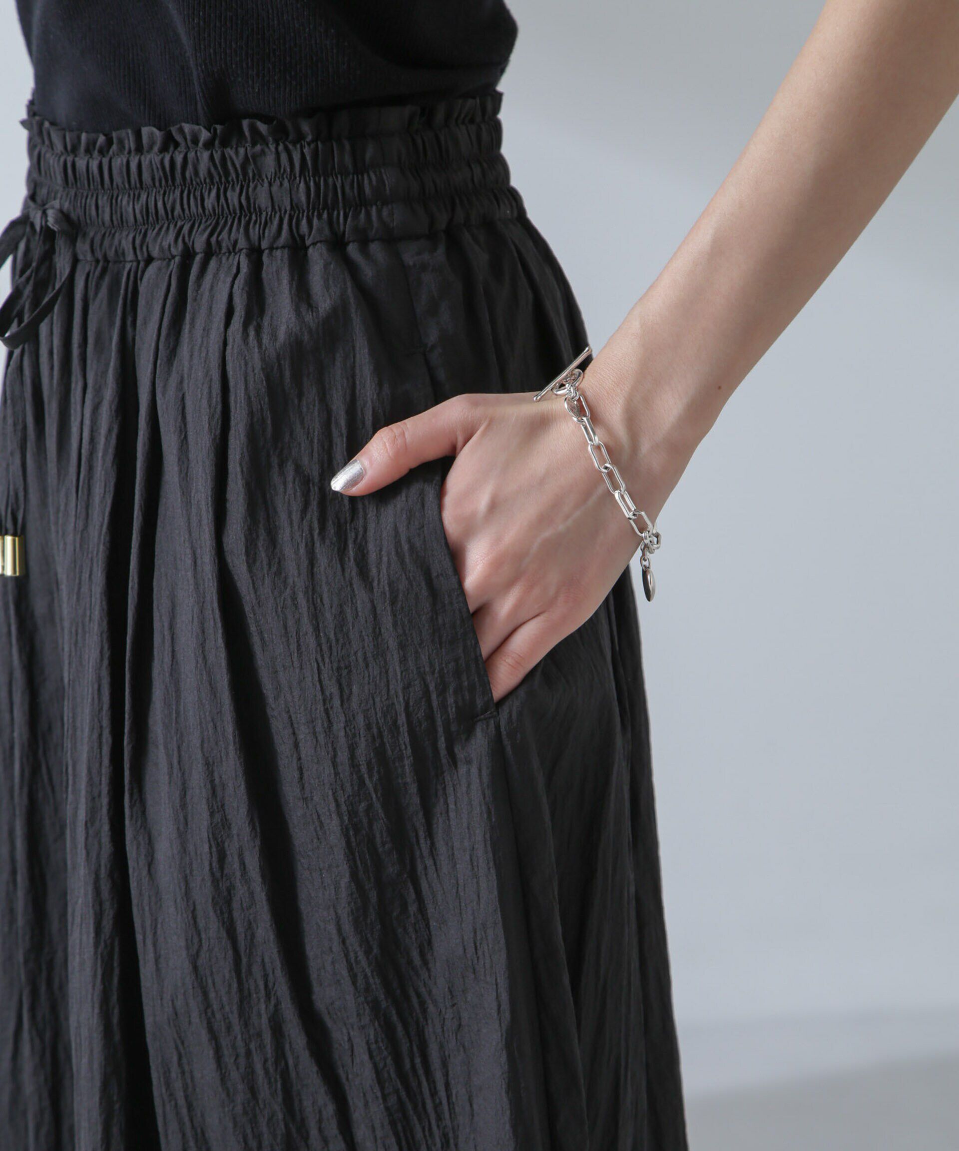 nano･universe「ナイロンタッサーギャザースカーチョ（セットアップ可）」|チノ|