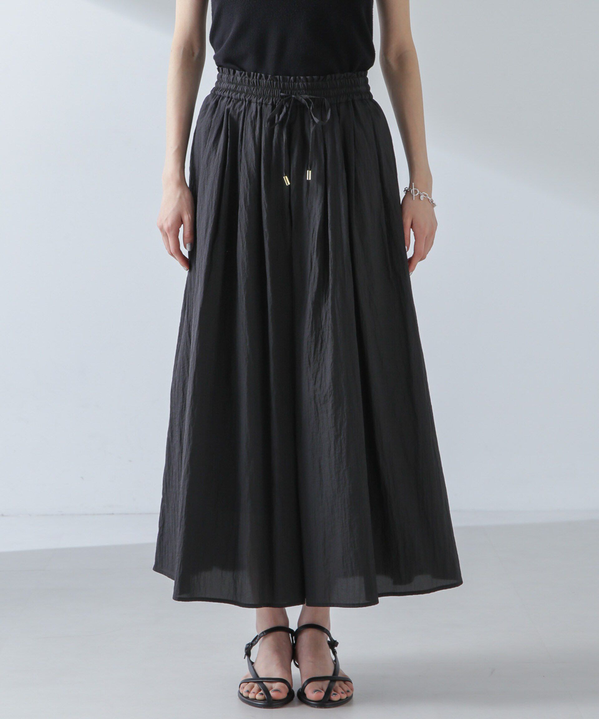 nano･universe「ナイロンタッサーギャザースカーチョ（セットアップ可）」|チノ|