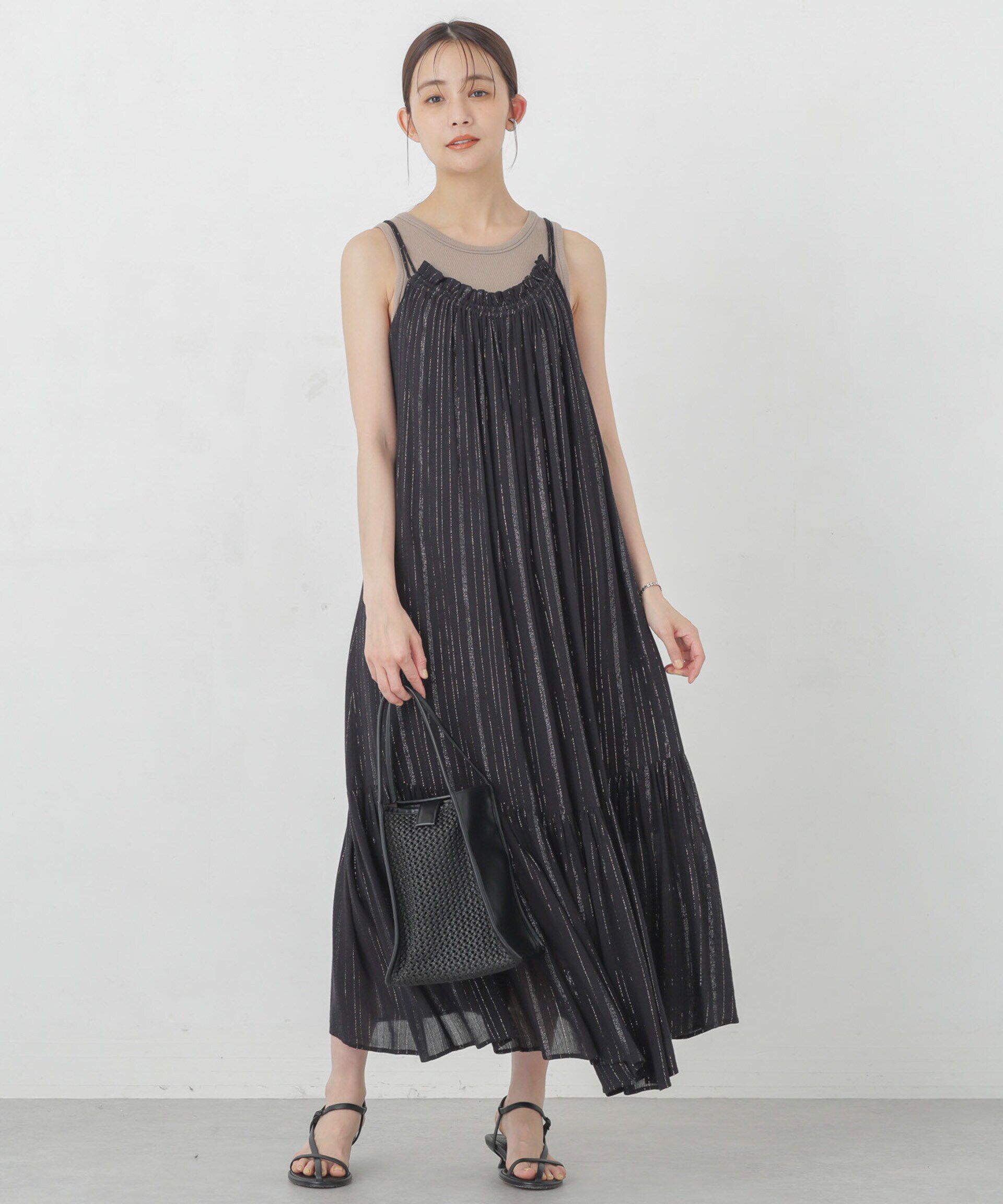 nano･universe「インドラメストライプキャミワンピース」|ワンピース|