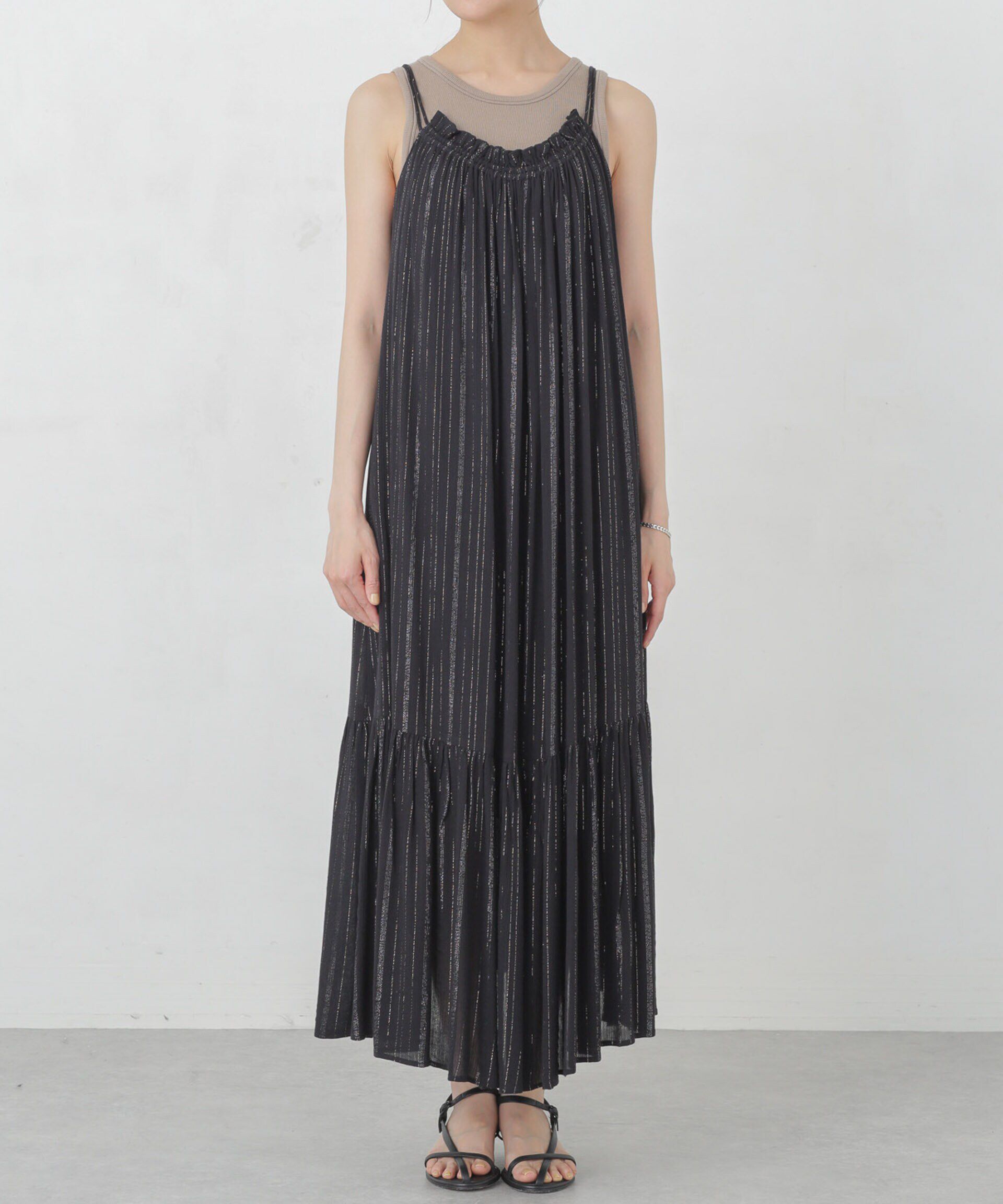 nano･universe「インドラメストライプキャミワンピース」|ワンピース|