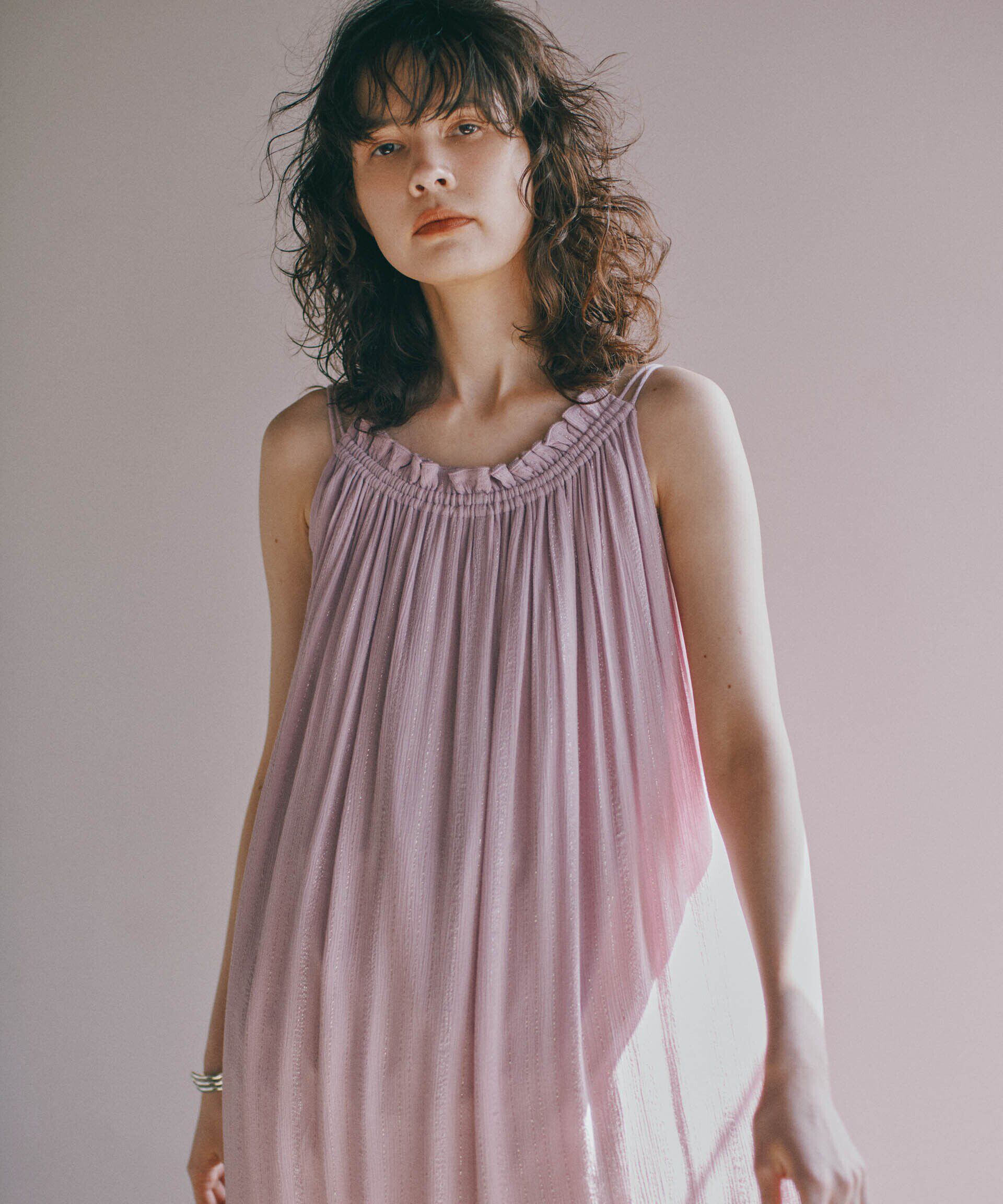 nano･universe「インドラメストライプキャミワンピース」|ワンピース|パープル