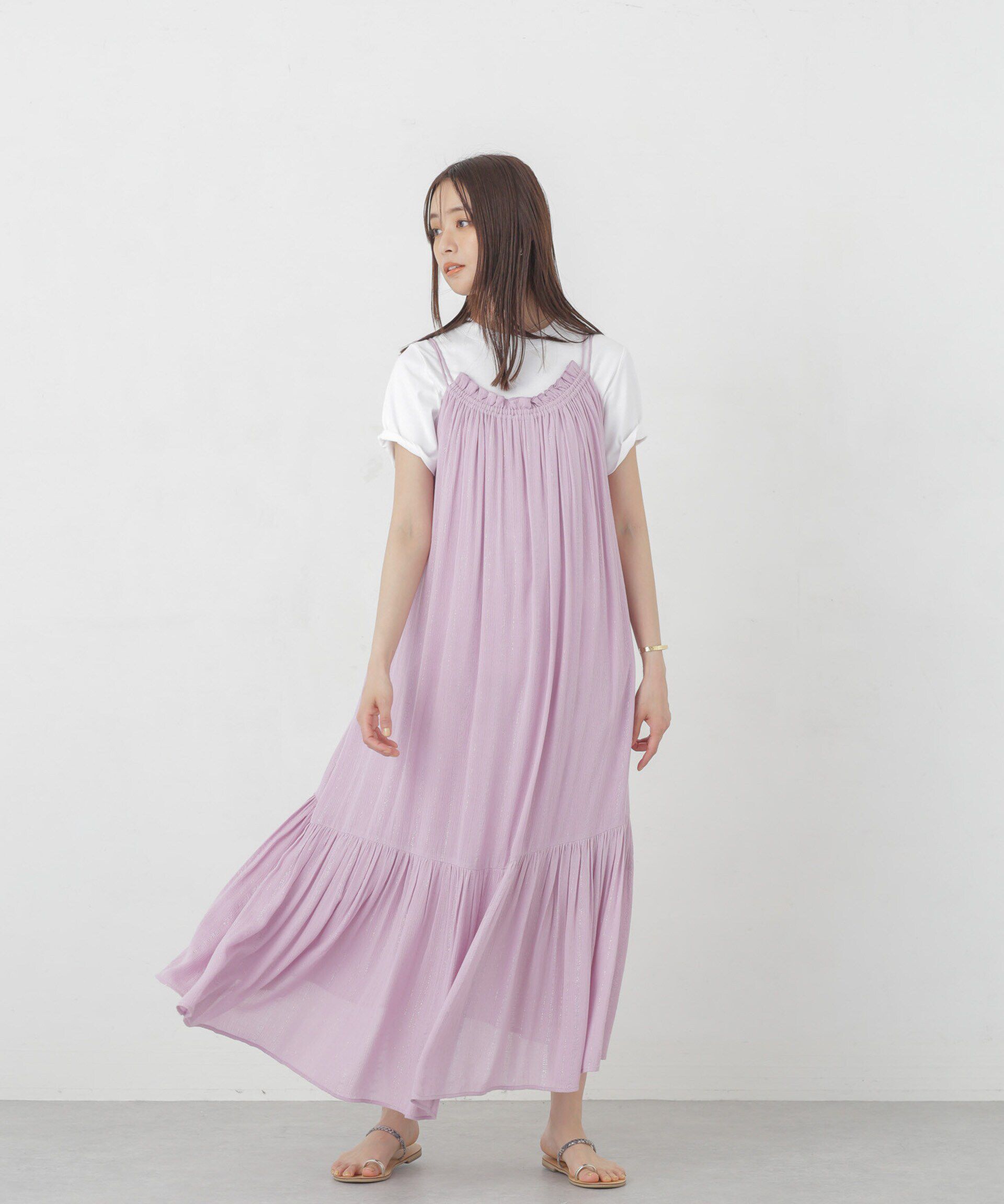 nano･universe「インドラメストライプキャミワンピース」|ワンピース|