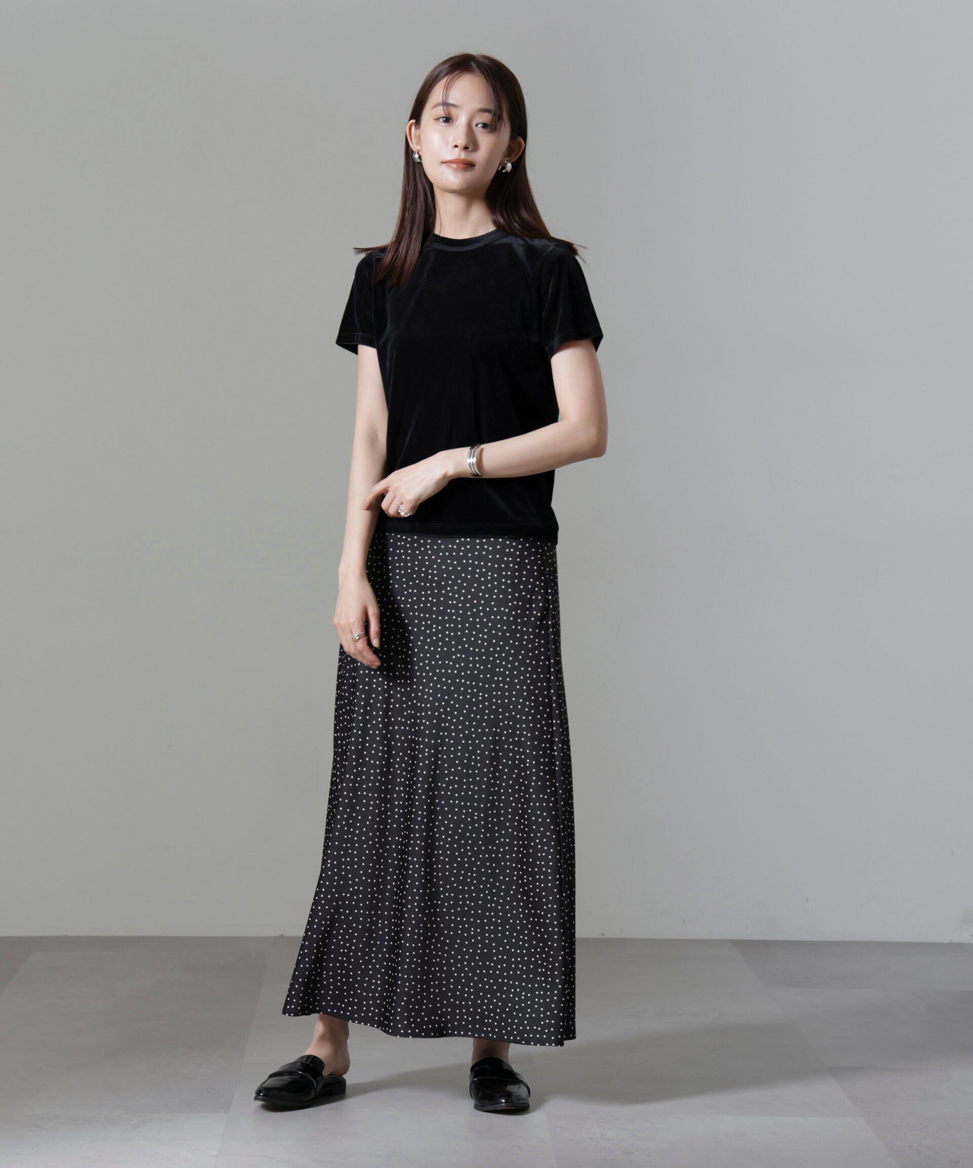 nano･universe「ドットプリントサテンバイアススカート」|スカート|
