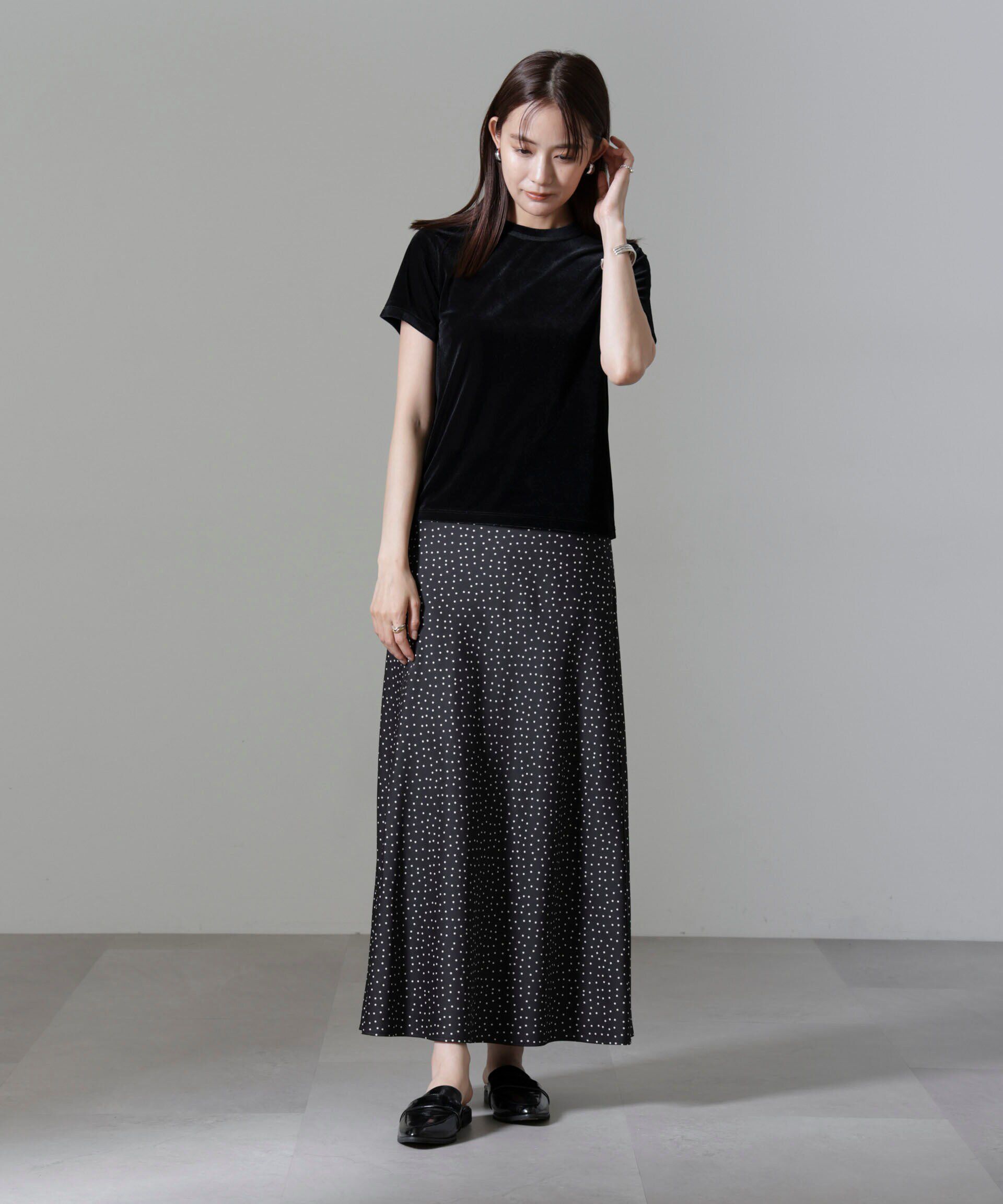 nano･universe「ドットプリントサテンバイアススカート」|スカート|
