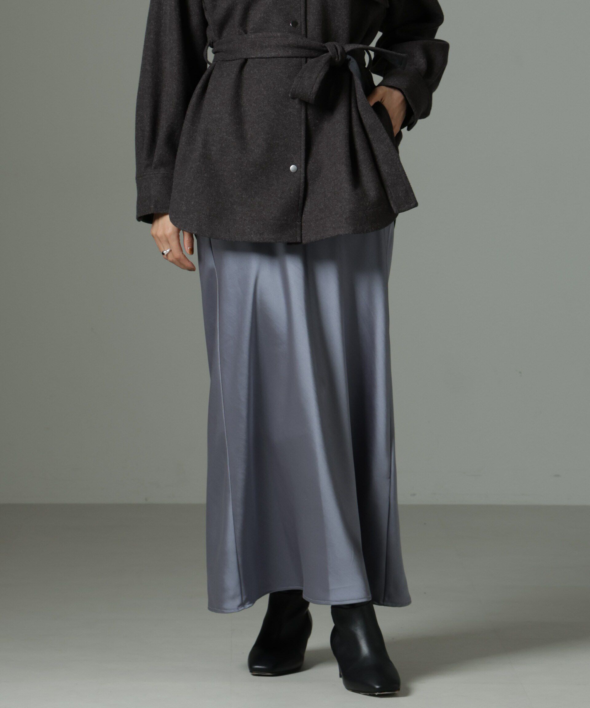 nano･universe「ヘヴィーサテンスカート」|スカート|