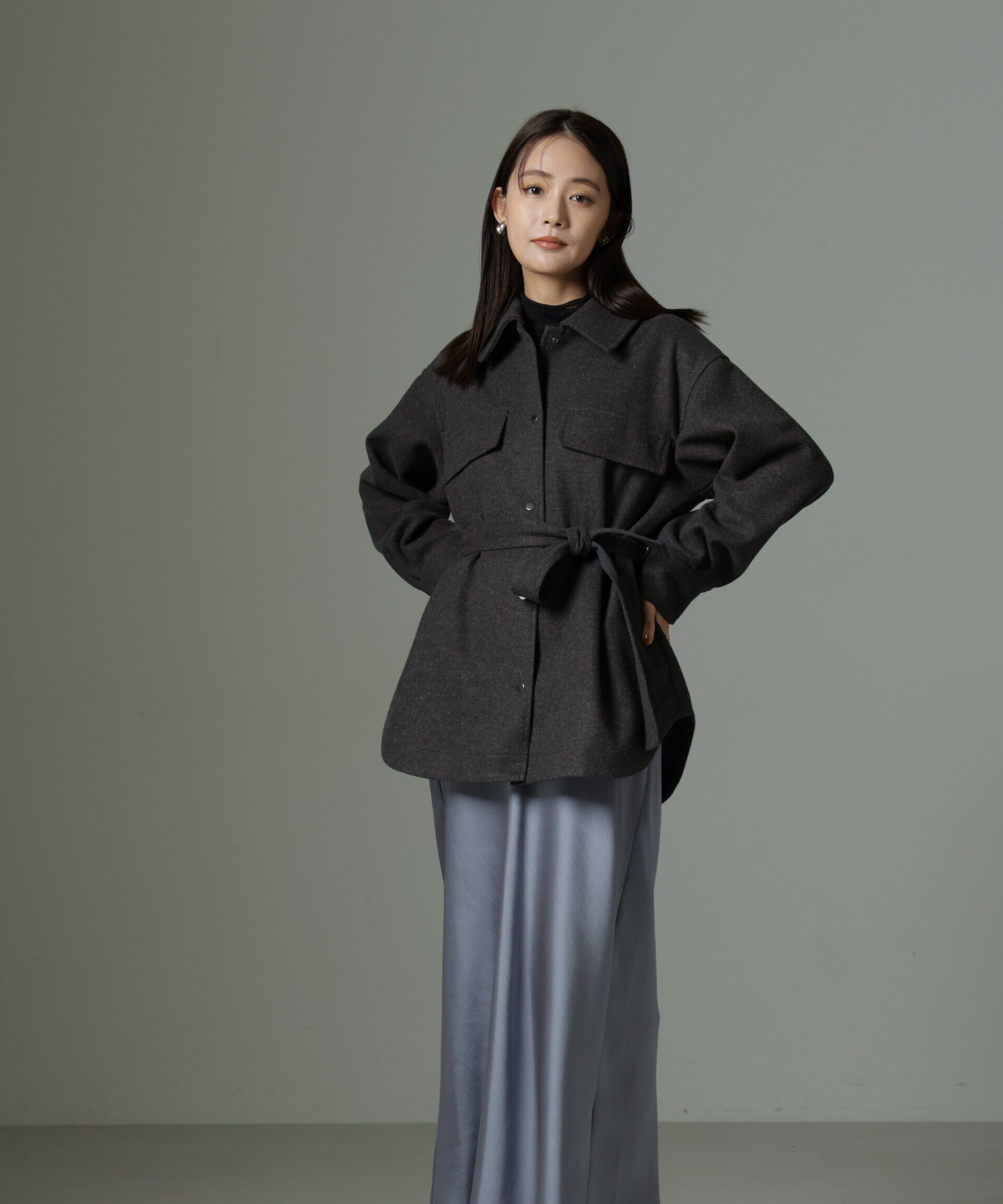 nano･universe「ヘヴィーサテンスカート」|スカート|