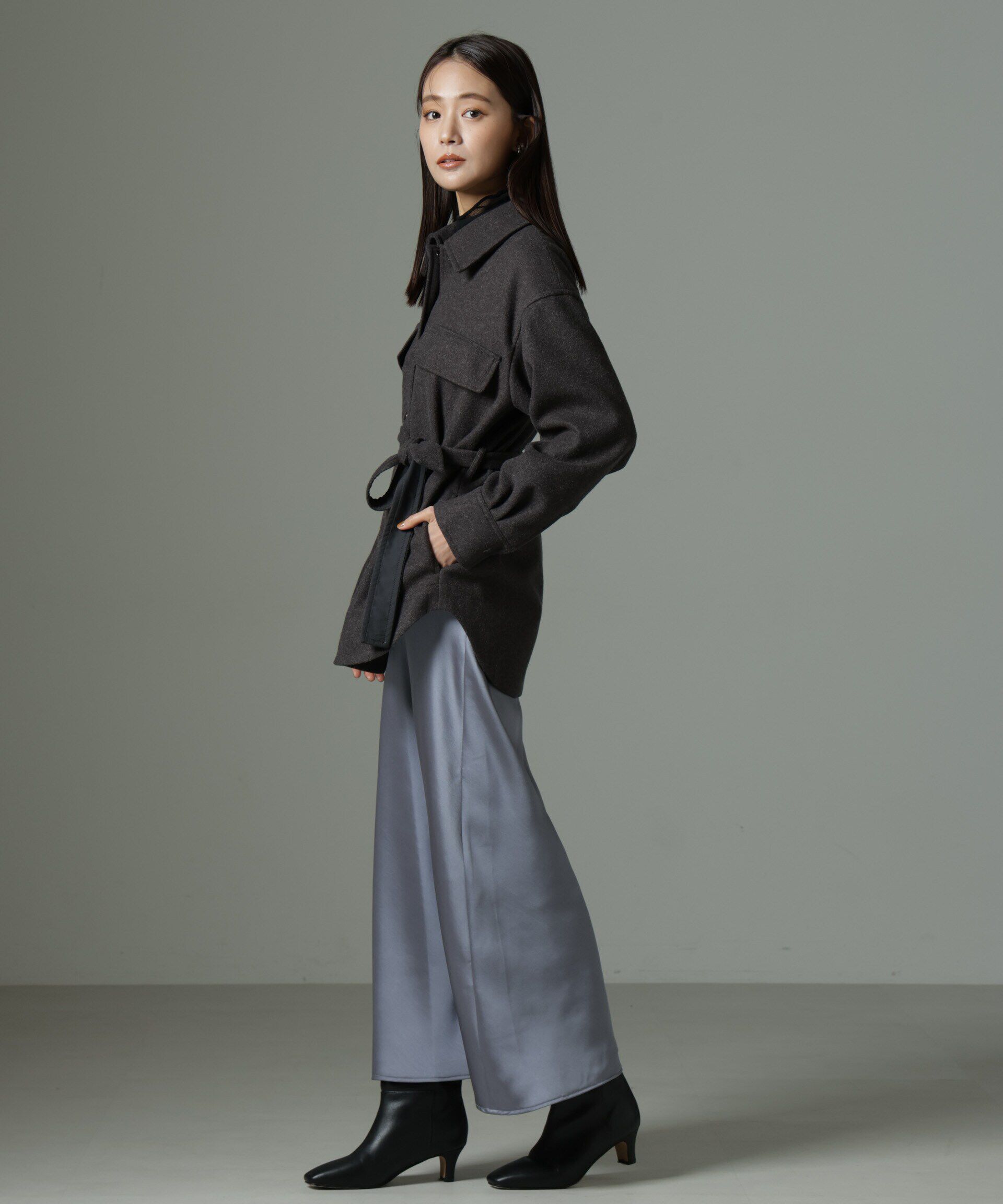 nano･universe「ヘヴィーサテンスカート」|スカート|