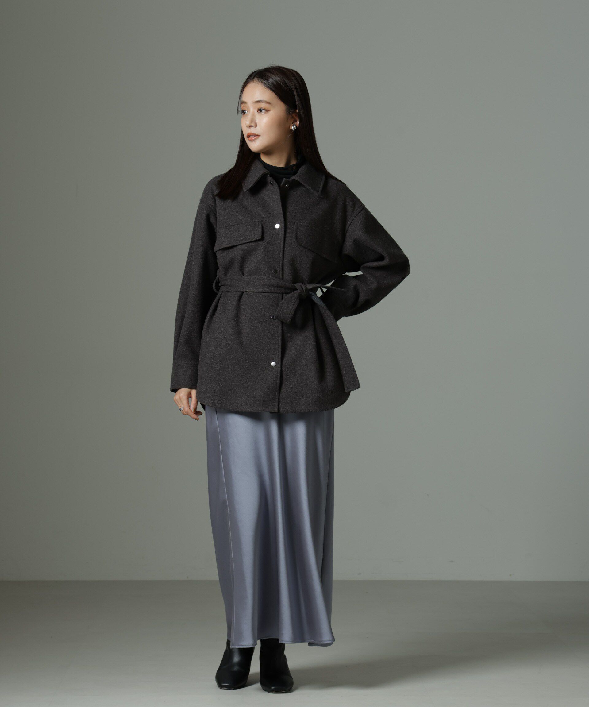 nano･universe「ヘヴィーサテンスカート」|スカート|