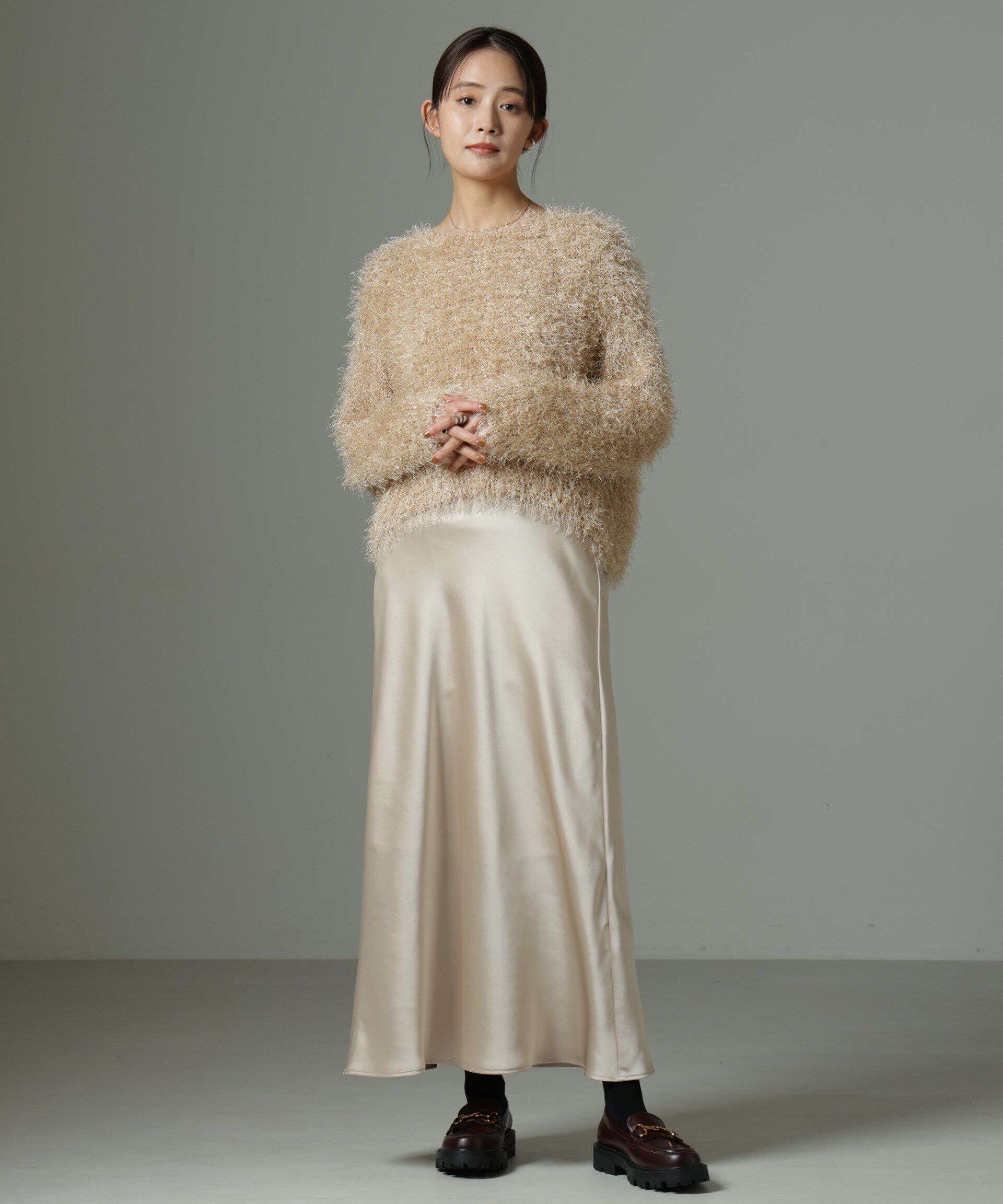 nano･universe「ヘヴィーサテンスカート」|スカート|