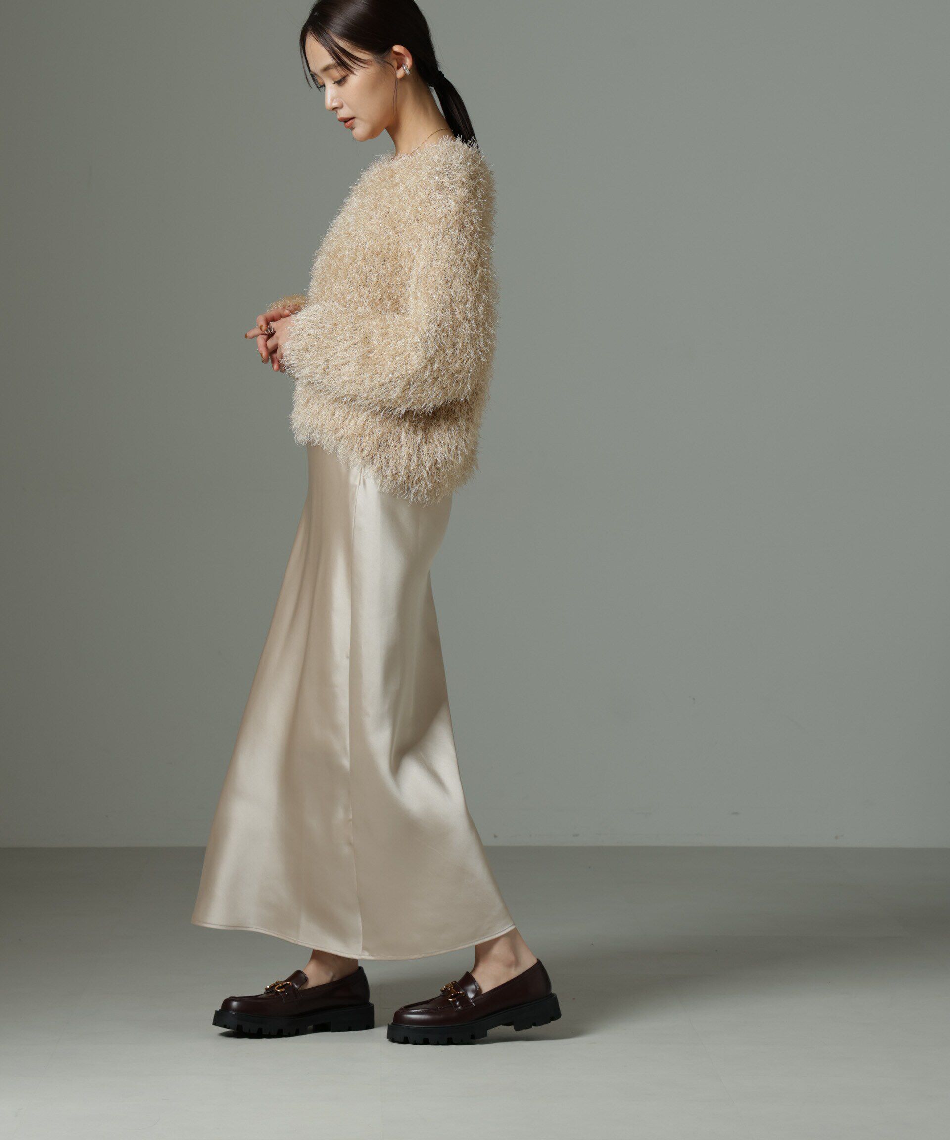 nano･universe「ヘヴィーサテンスカート」|スカート|