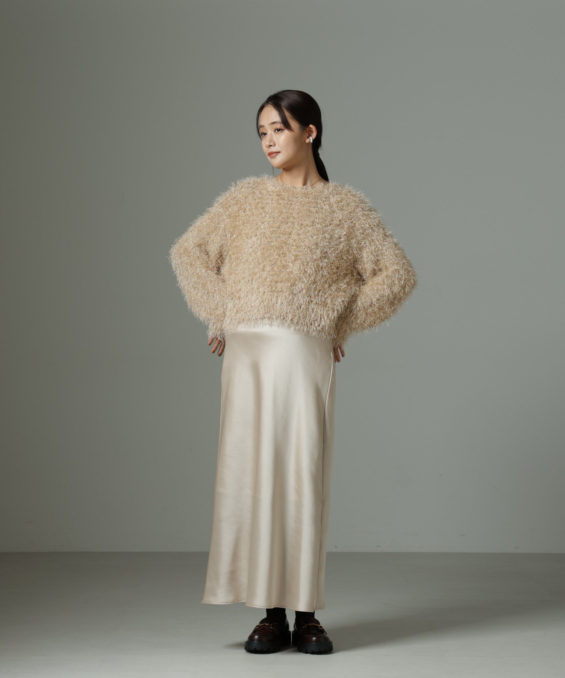 nano･universe「ヘヴィーサテンスカート」|スカート|