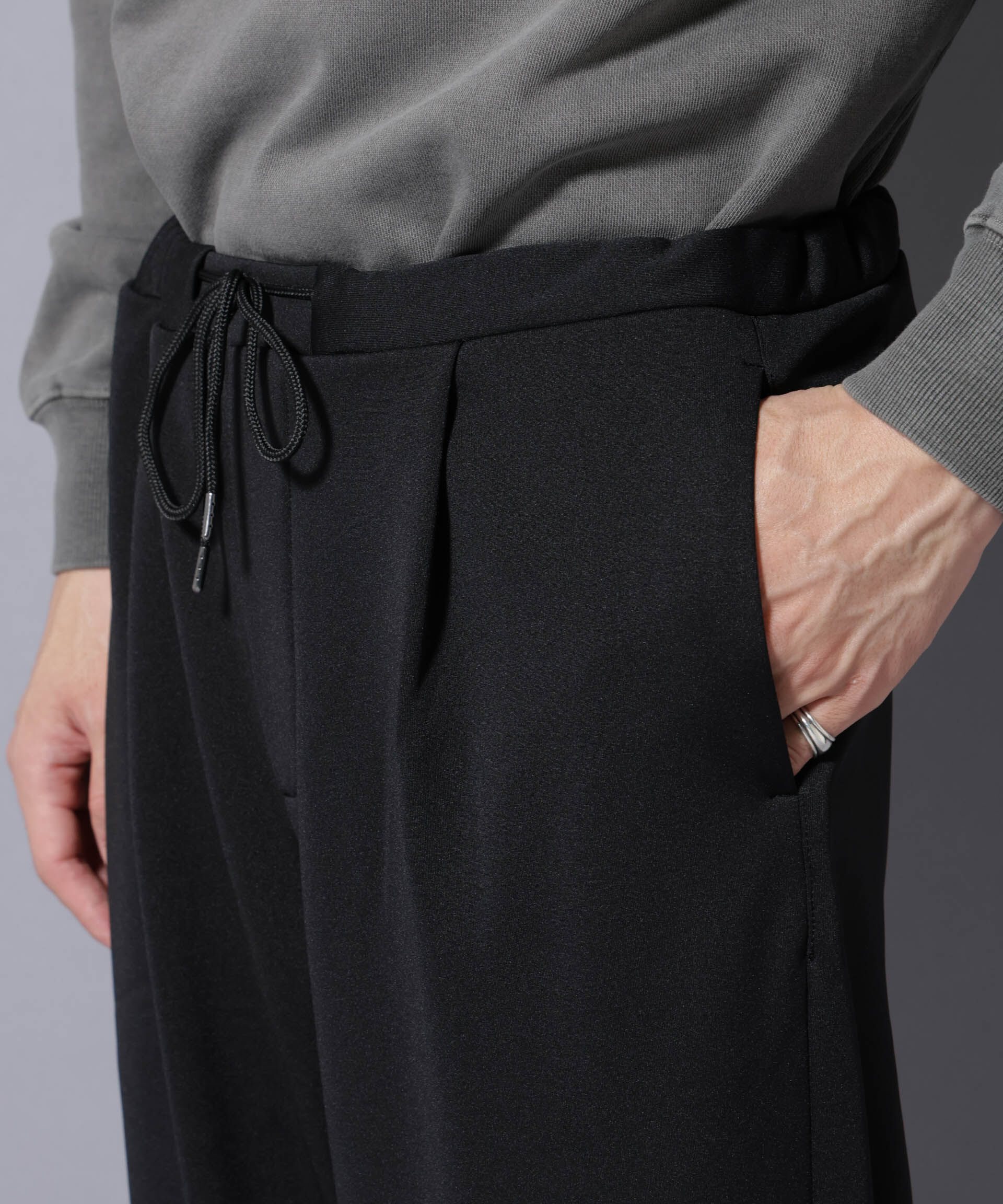 nano･universe「｢MC｣coveross(R) フリースボンディングワイドパンツ」|チノ|