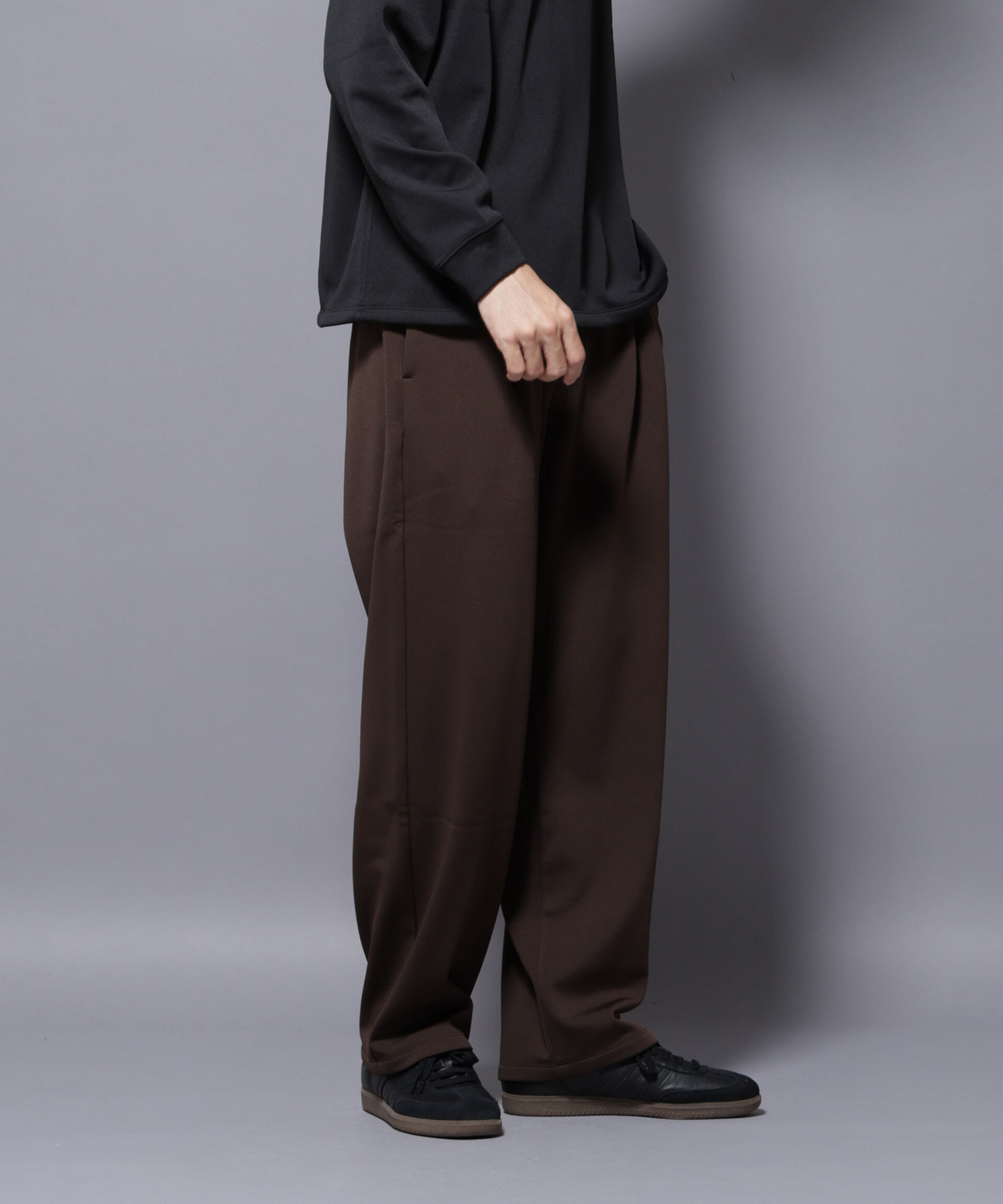 nano･universe「｢MC｣coveross(R) フリースボンディングワイドパンツ」|チノ|