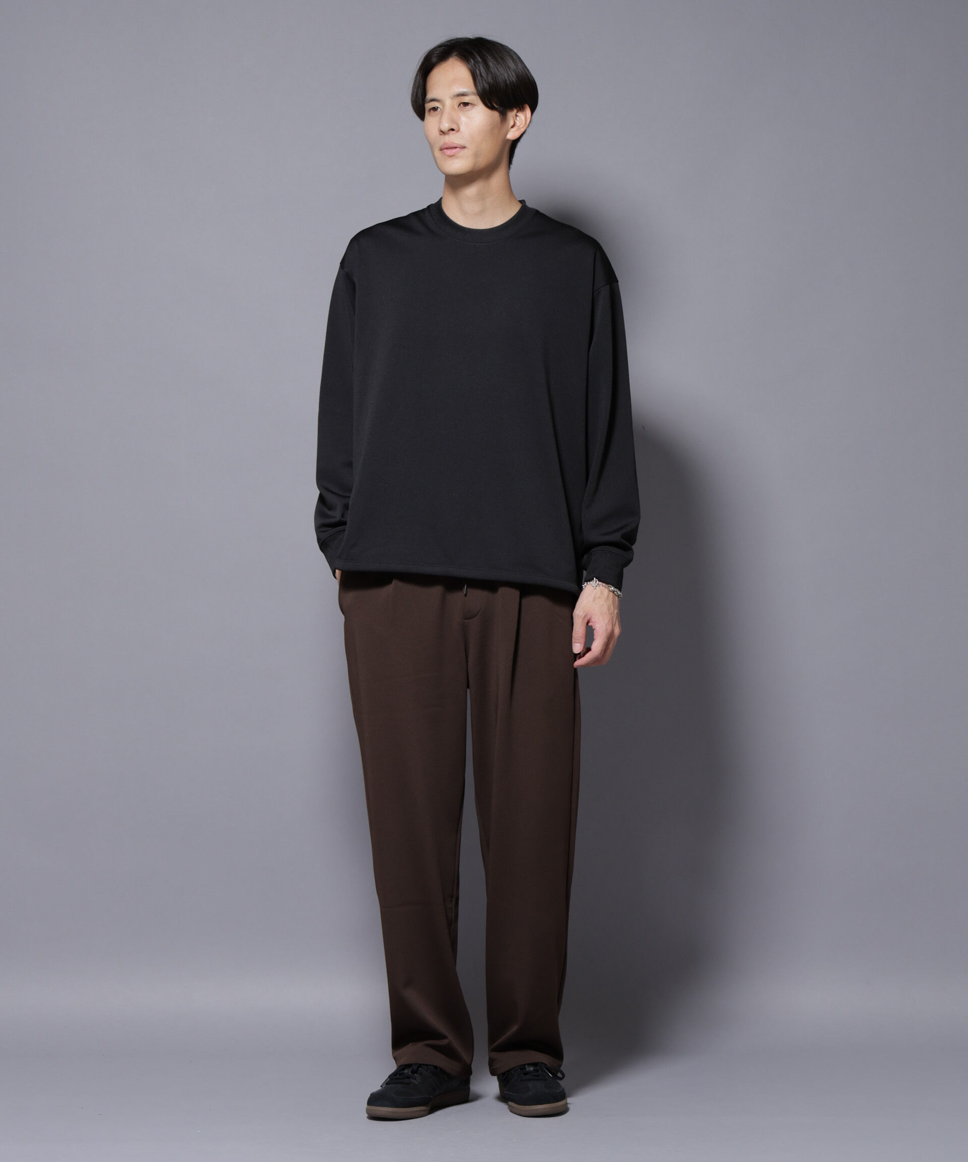 nano･universe「｢MC｣coveross(R) フリースボンディングワイドパンツ」|チノ|