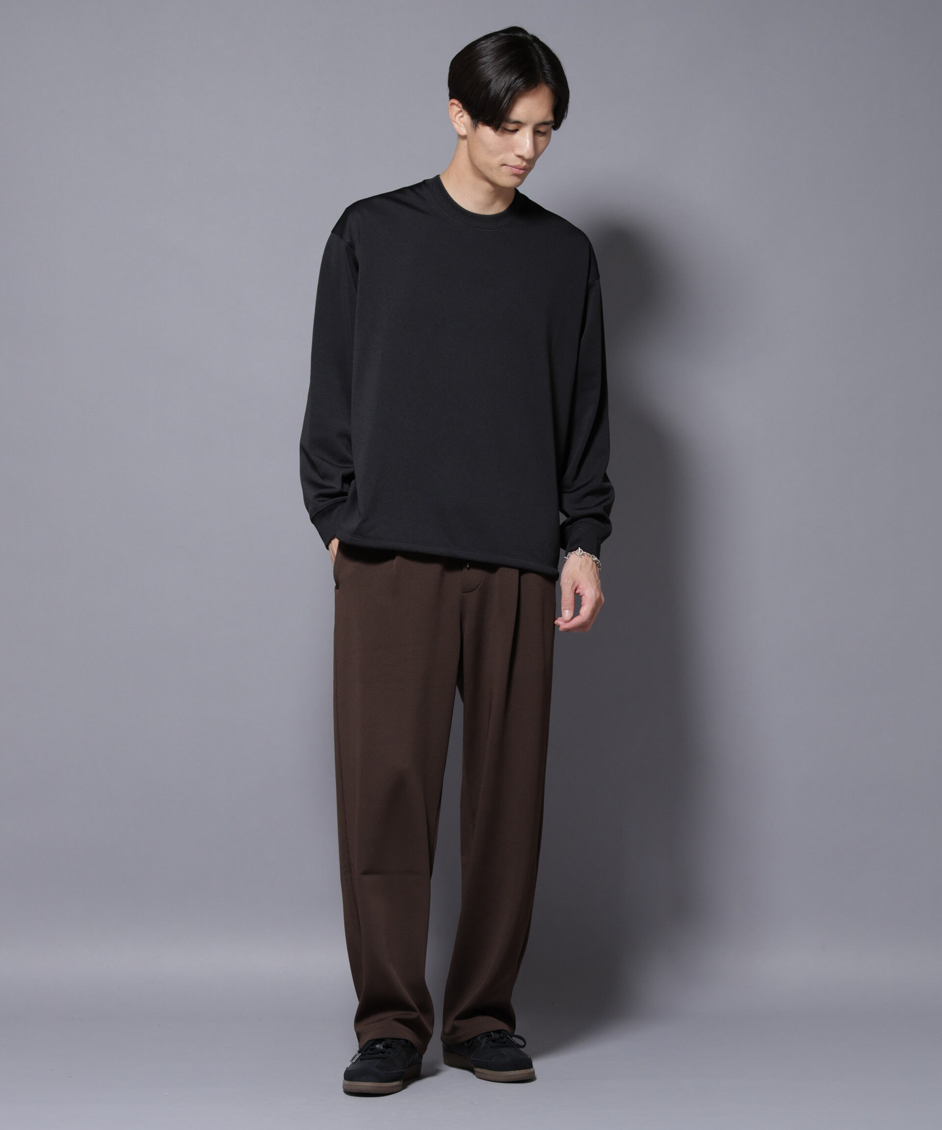 nano･universe「｢MC｣coveross(R) フリースボンディングワイドパンツ」|チノ|