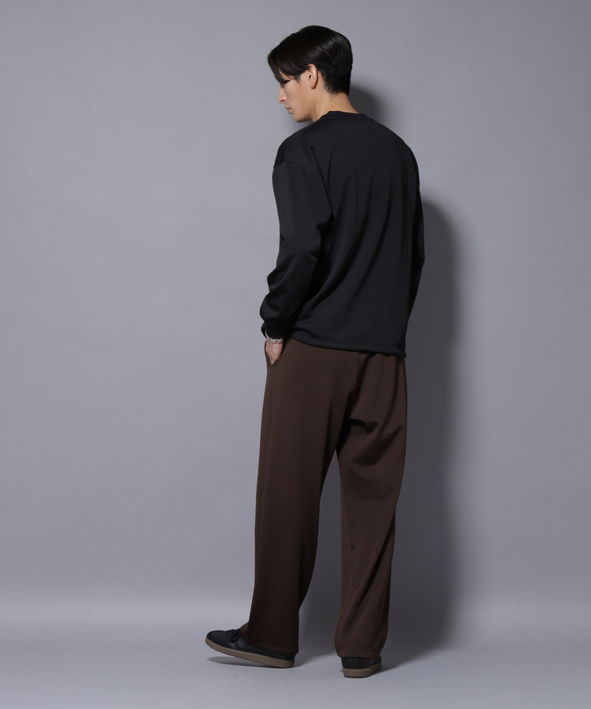 nano･universe「｢MC｣coveross(R) フリースボンディングワイドパンツ」|チノ|