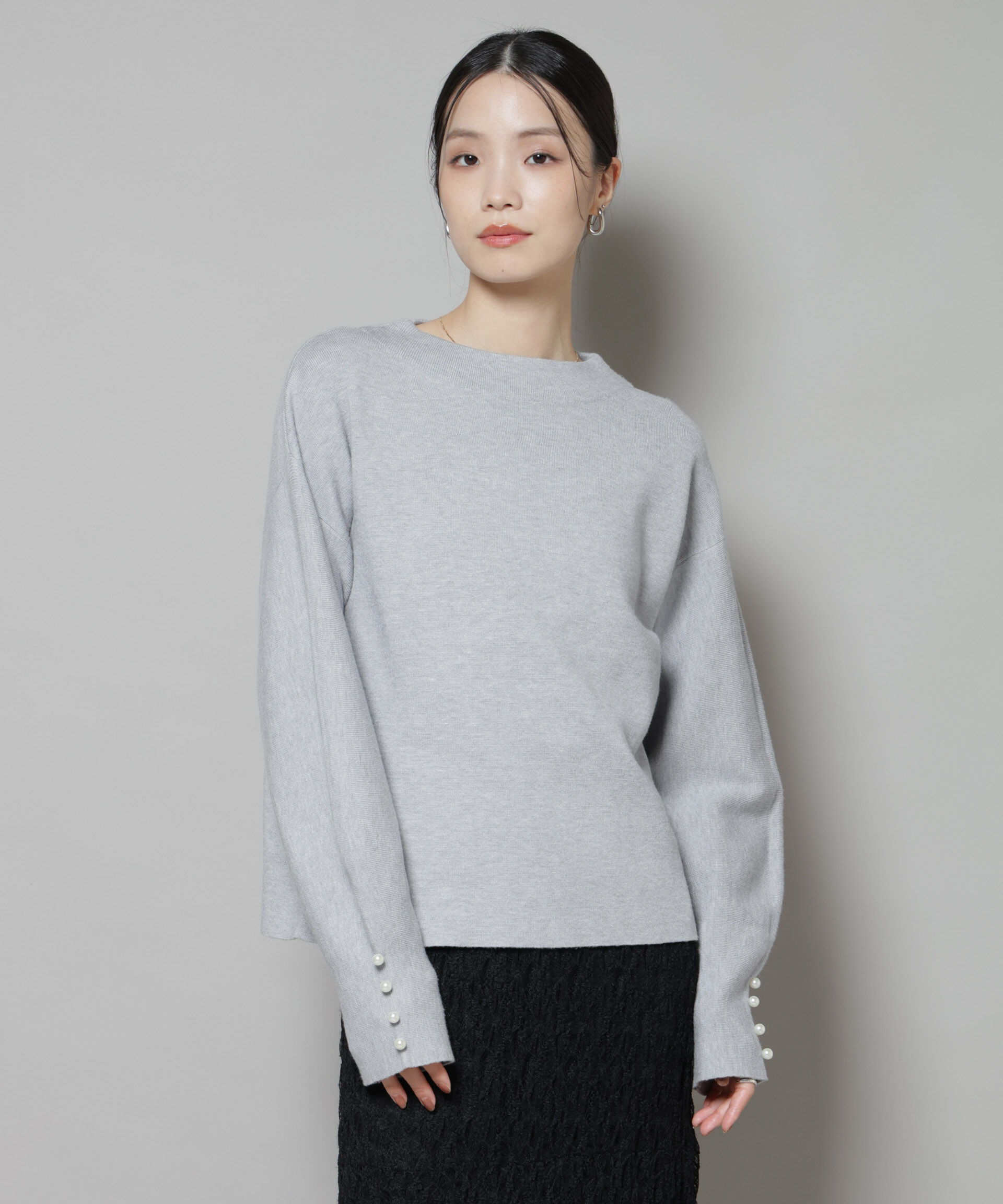 nano･universe「ミラノリブパールニットプルオーバー」|ニット・セーター|