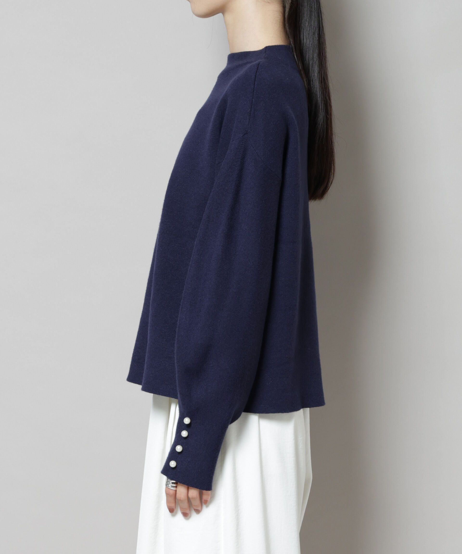 nano･universe「ミラノリブパールニットプルオーバー」|ニット・セーター|