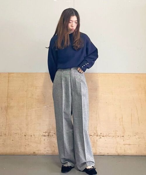 nano･universe「ミラノリブパールニットプルオーバー」|ニット・セーター|