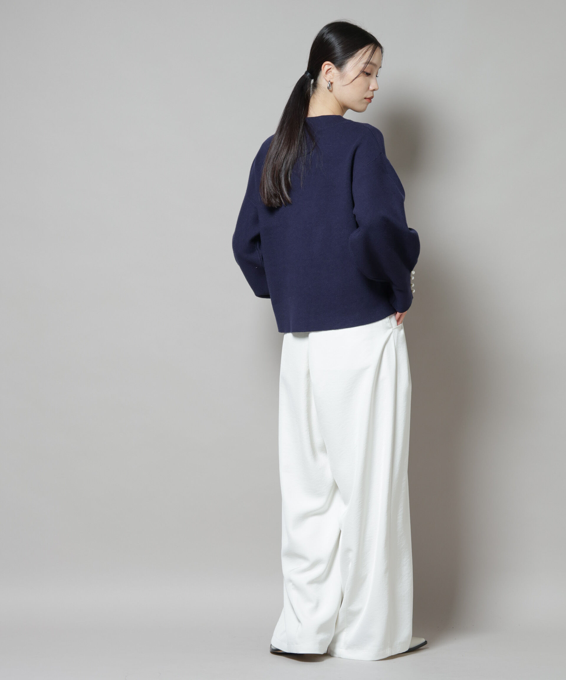 nano･universe「ミラノリブパールニットプルオーバー」|ニット・セーター|