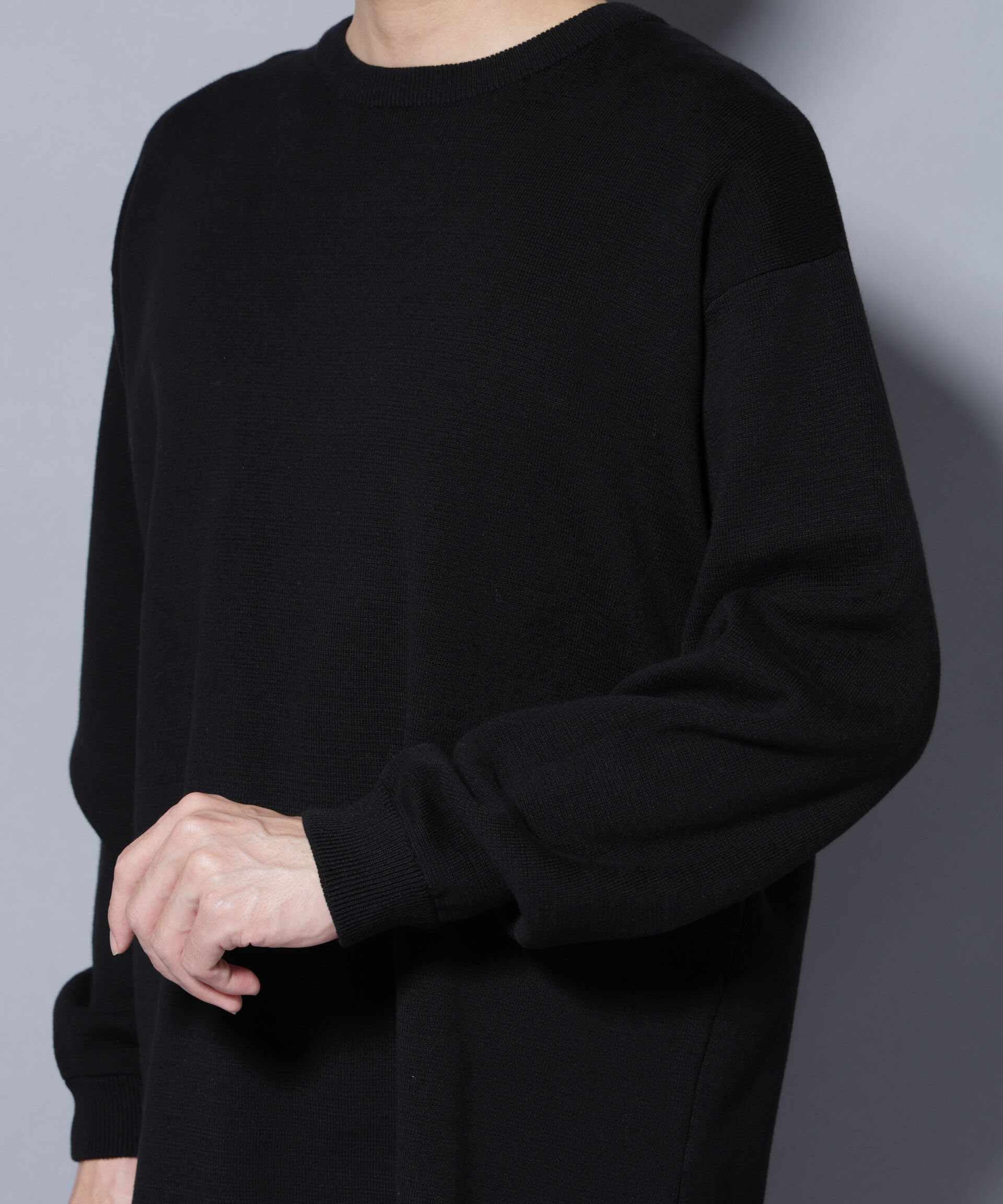 nano･universe「ミラノリブ ワイドクルーネックニット」|ニット・セーター|