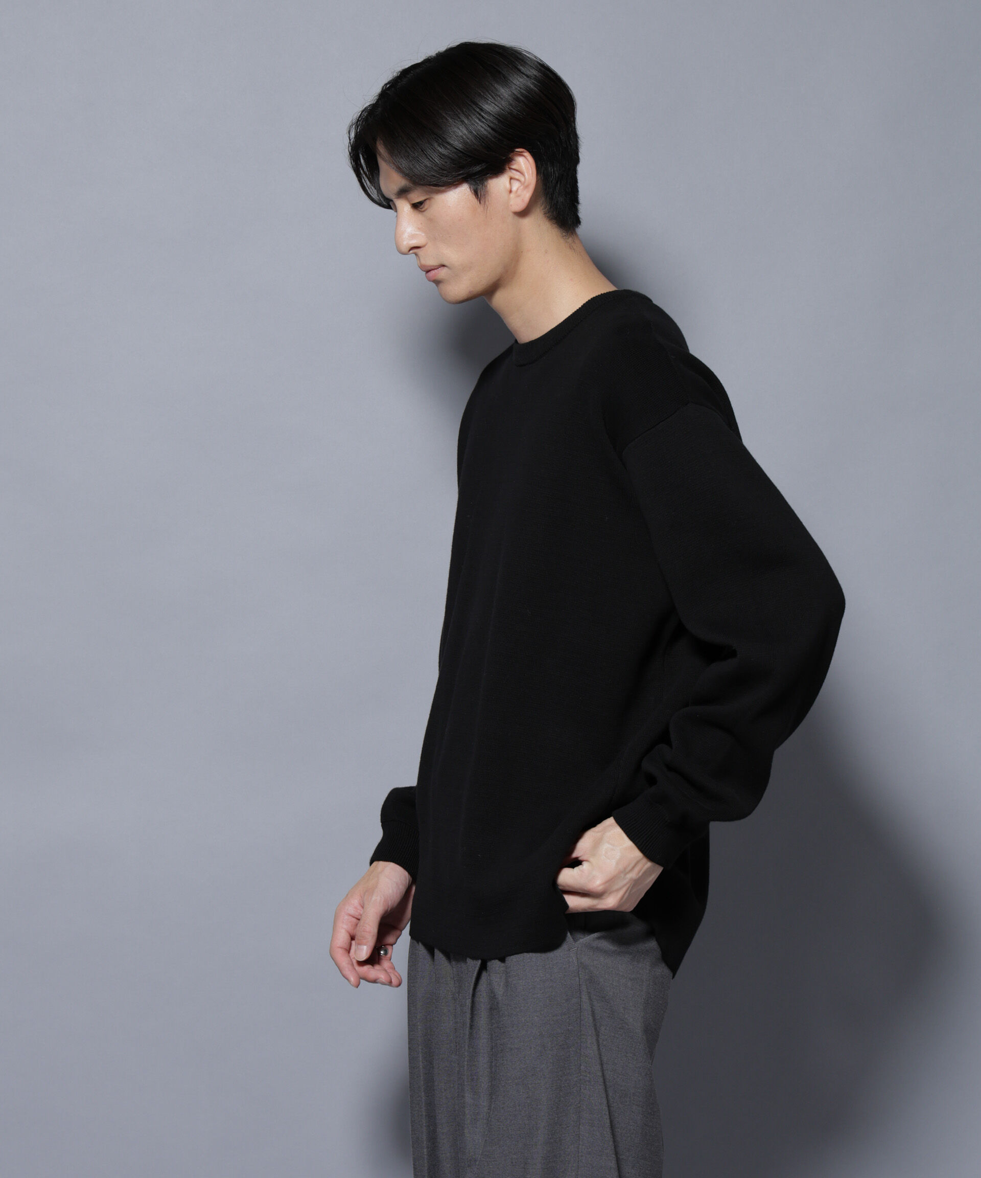 nano･universe「ミラノリブ ワイドクルーネックニット」|ニット・セーター|