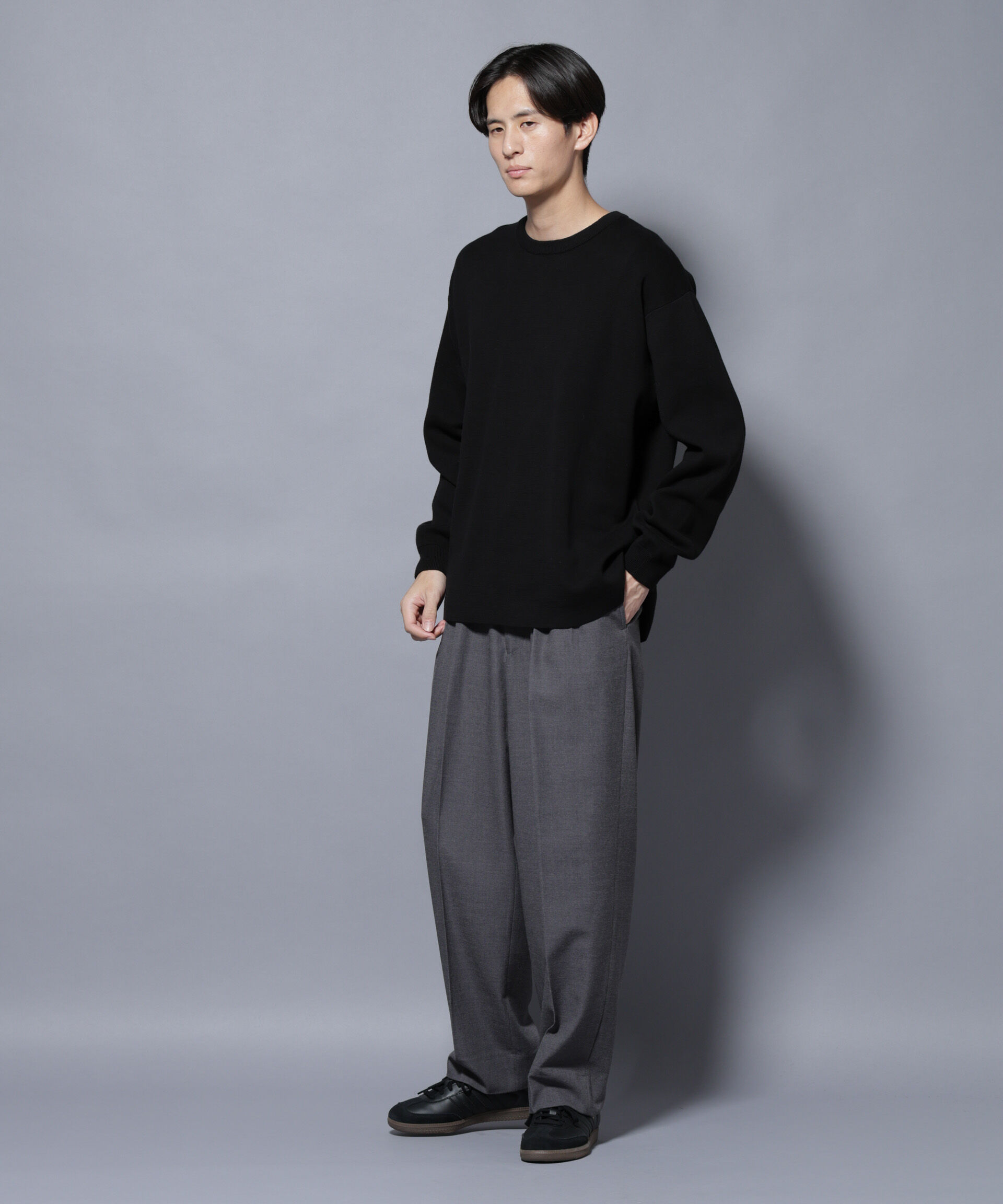 nano･universe「ミラノリブ ワイドクルーネックニット」|ニット・セーター|