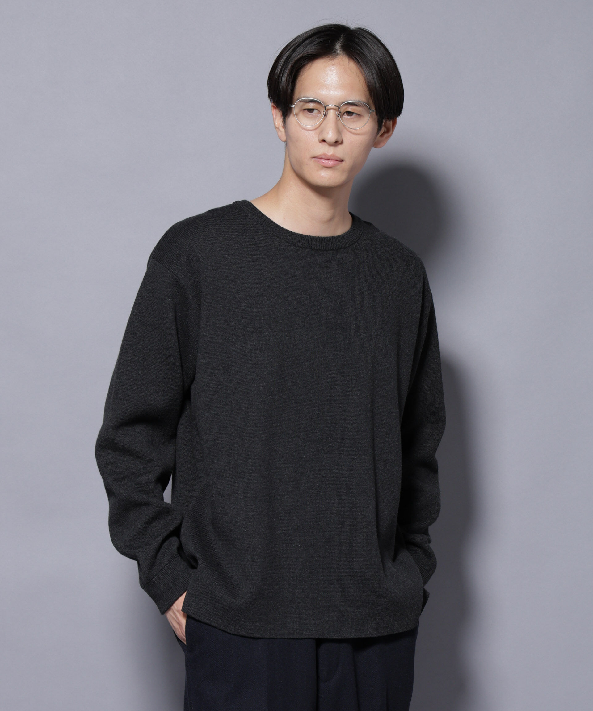 nano･universe「ミラノリブ ワイドクルーネックニット」|ニット・セーター|