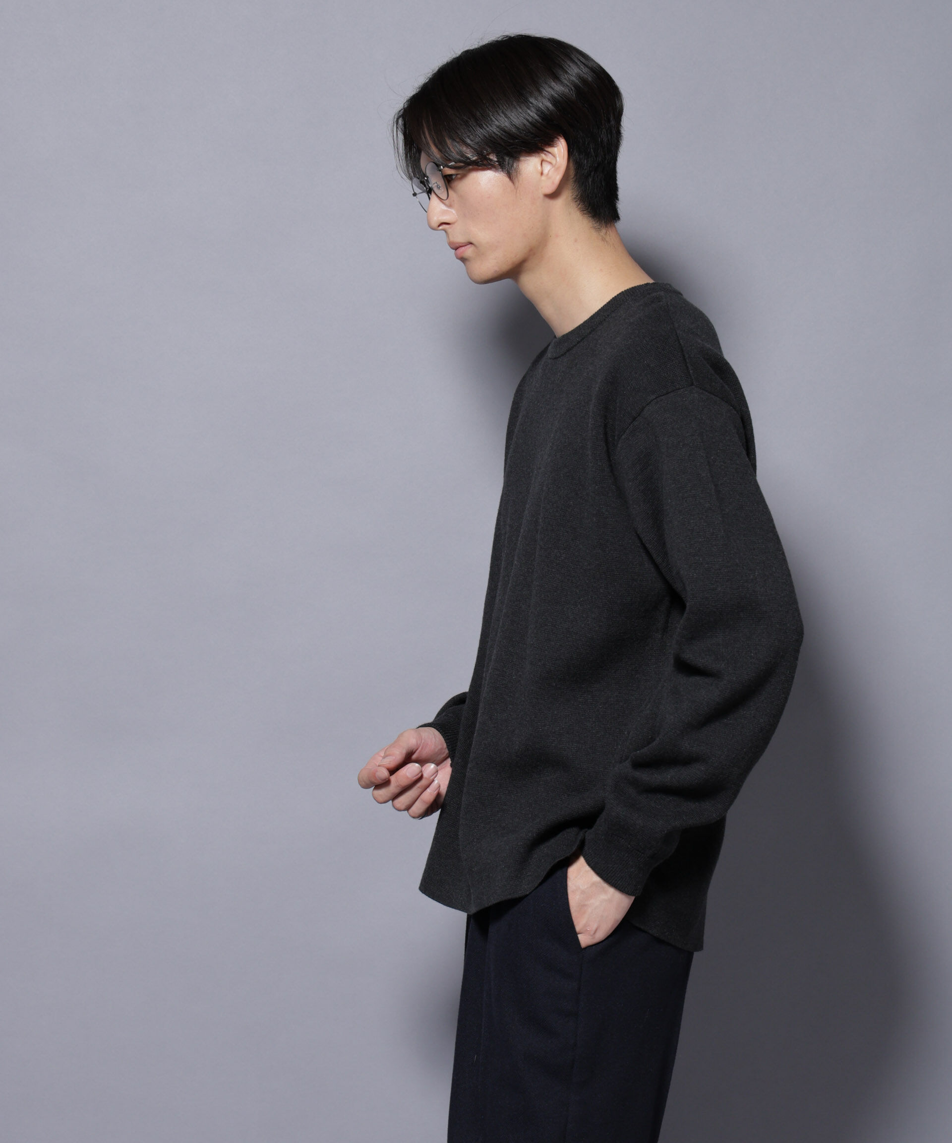 nano･universe「ミラノリブ ワイドクルーネックニット」|ニット・セーター|