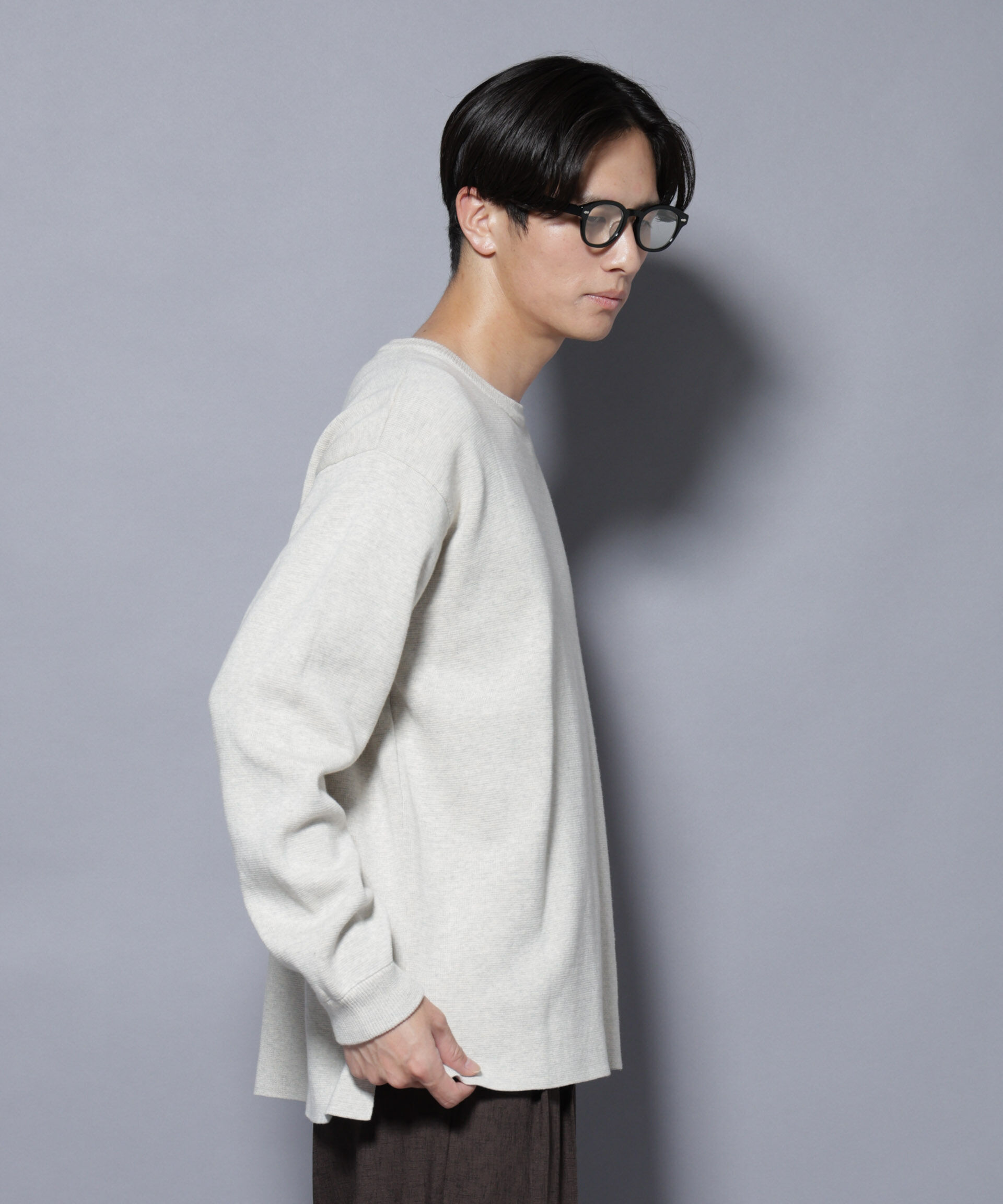 nano･universe「ミラノリブ ワイドクルーネックニット」|ニット・セーター|