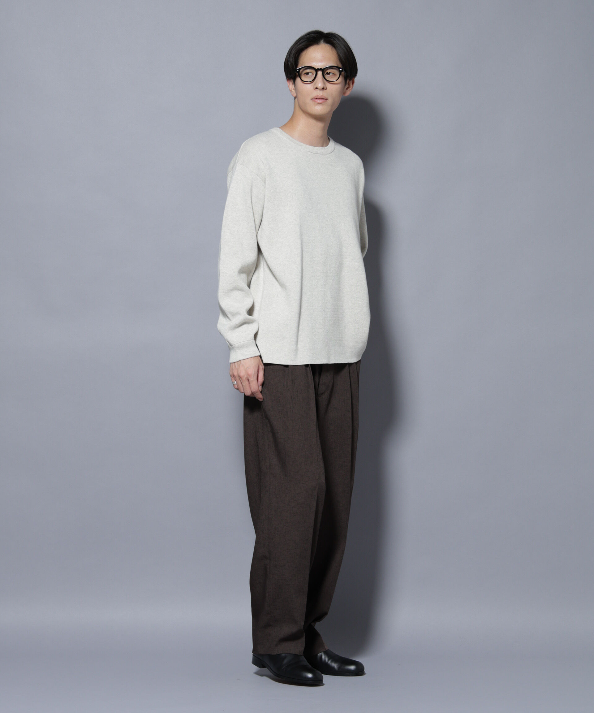 nano･universe「ミラノリブ ワイドクルーネックニット」|ニット・セーター|