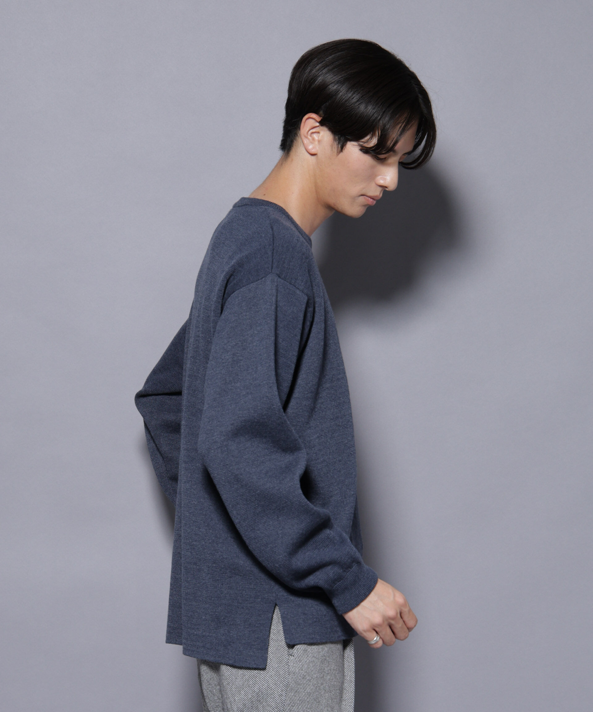 nano･universe「ミラノリブ ワイドクルーネックニット」|ニット・セーター|