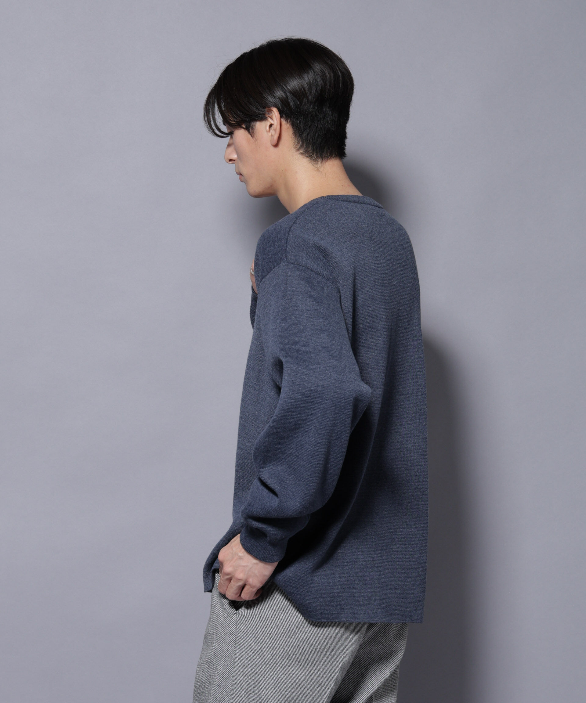 nano･universe「ミラノリブ ワイドクルーネックニット」|ニット・セーター|