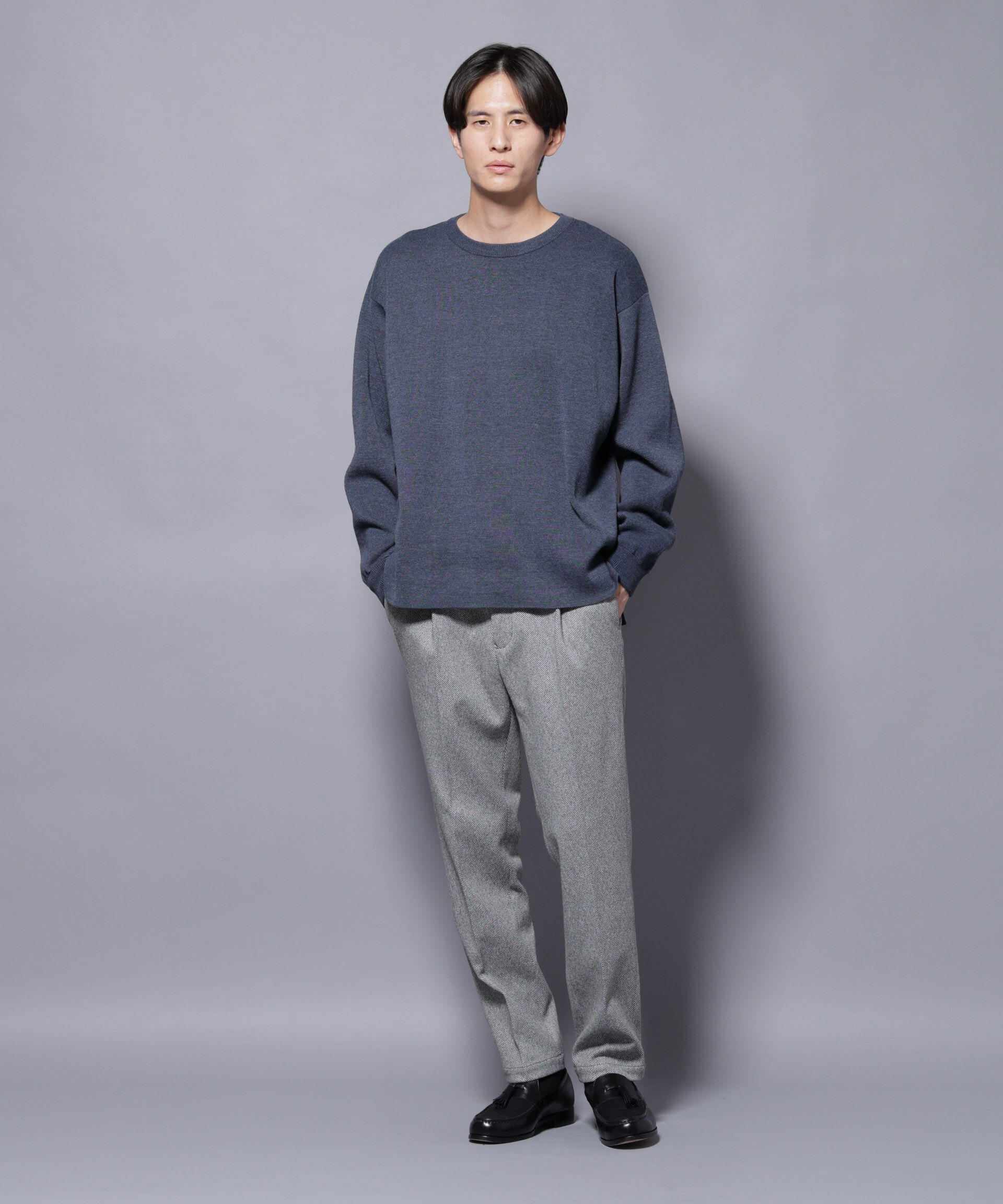 nano･universe「ミラノリブ ワイドクルーネックニット」|ニット・セーター|