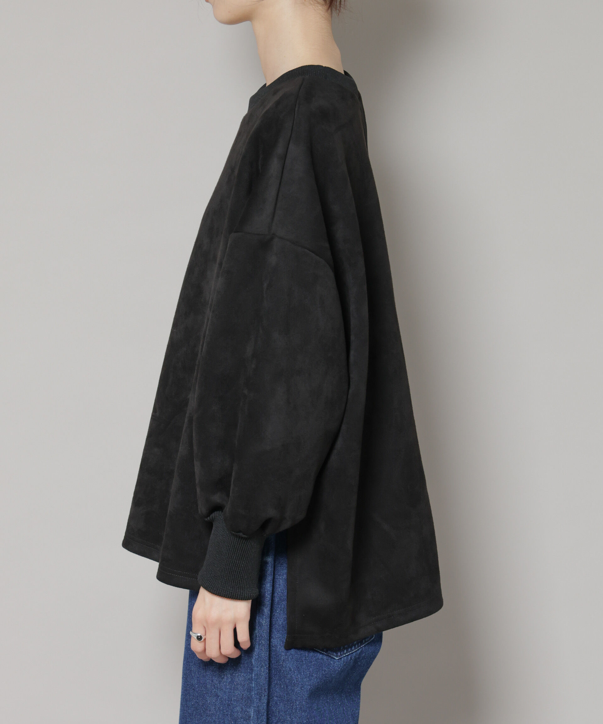 nano･universe「カットスエードサイドスリットワイドプルオーバー(セットアップ可)」|Tシャツ・カットソー|