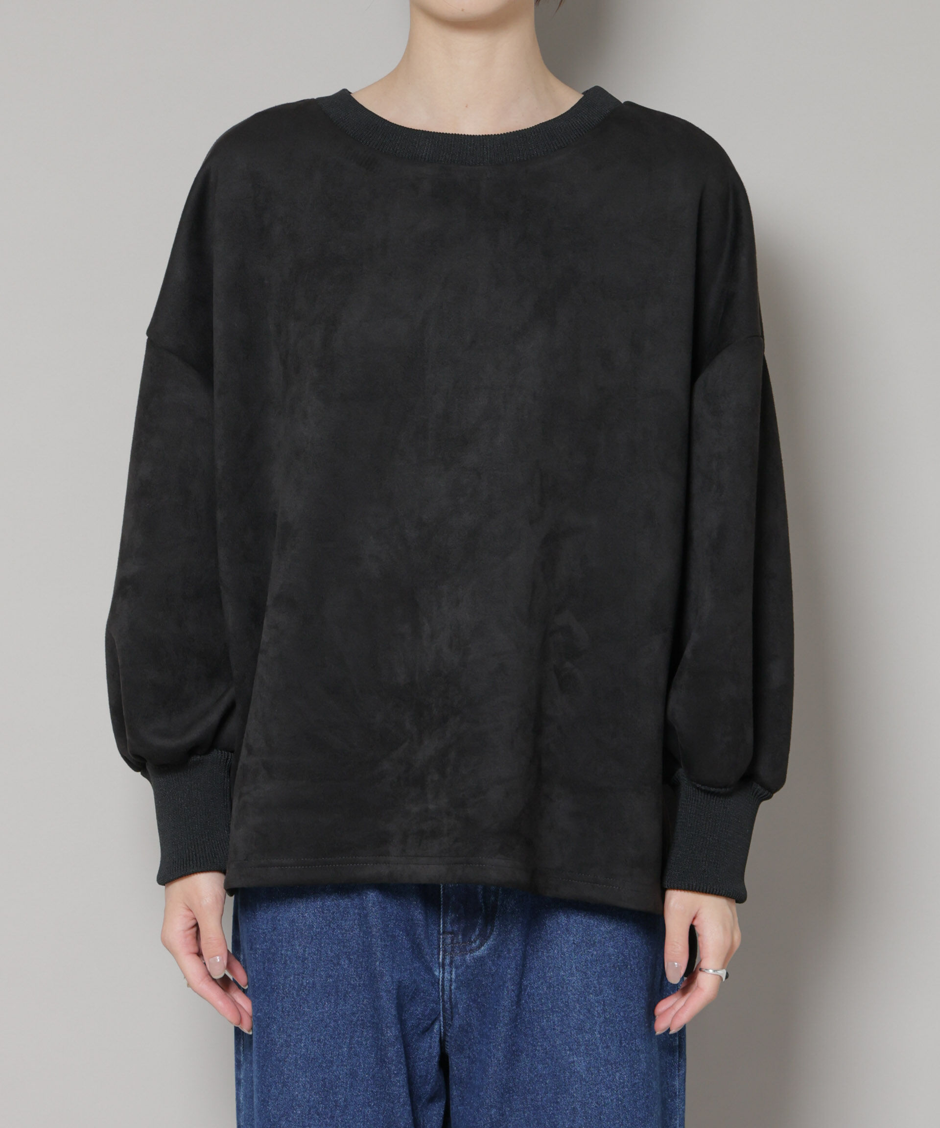 nano･universe「カットスエードサイドスリットワイドプルオーバー(セットアップ可)」|Tシャツ・カットソー|