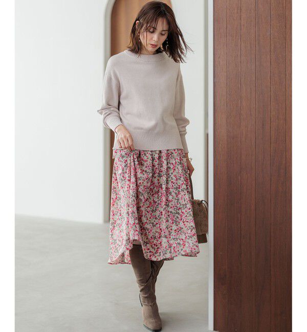 組曲「ニュアージュフラワープリント スカート」|スカート|